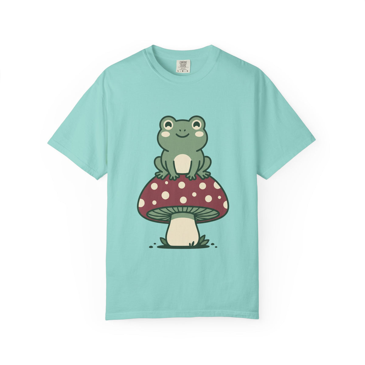 Frog on a Mushroom Tee, Cottagecore Goblincore Toadstool Shirt