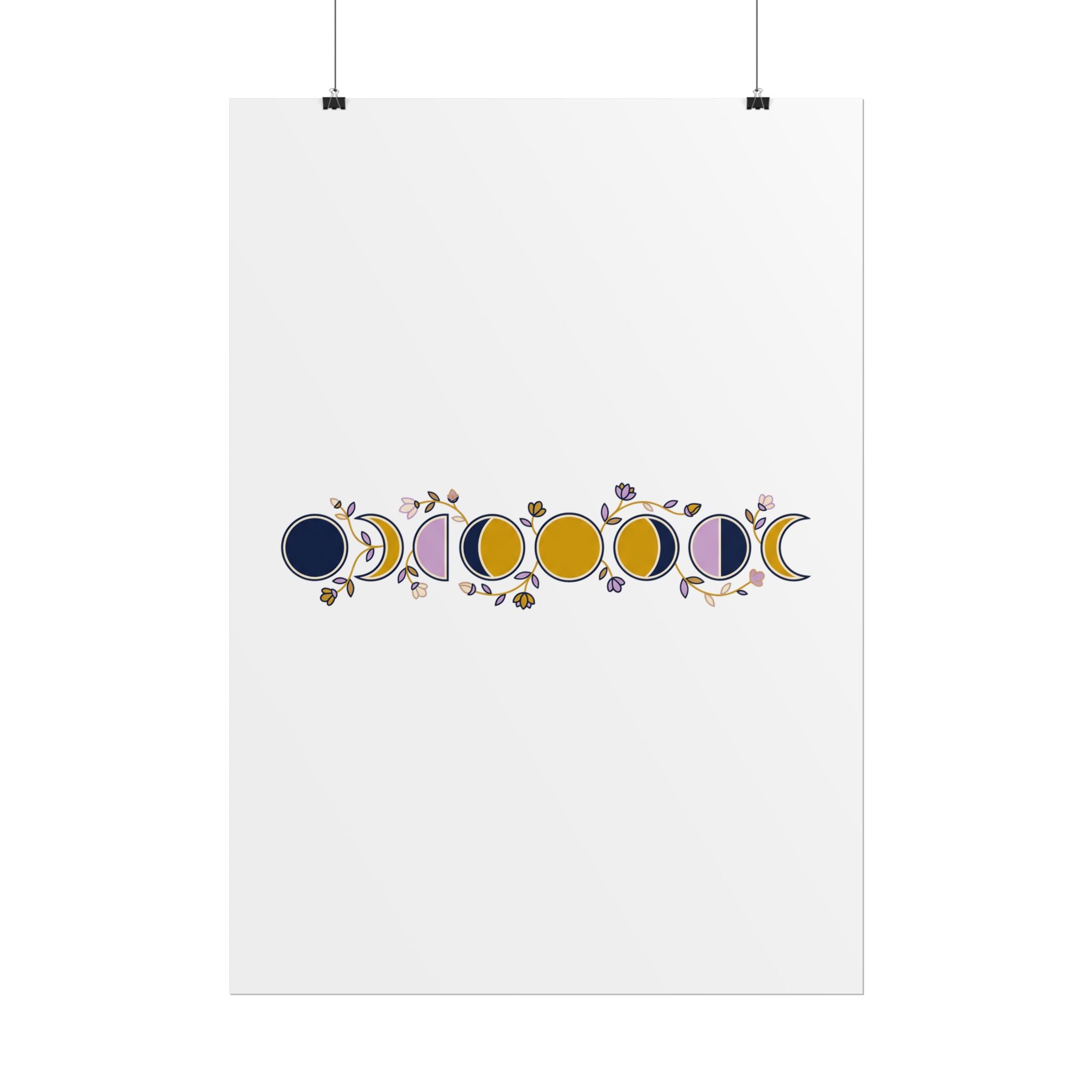 Moon Phases Botanical Poster