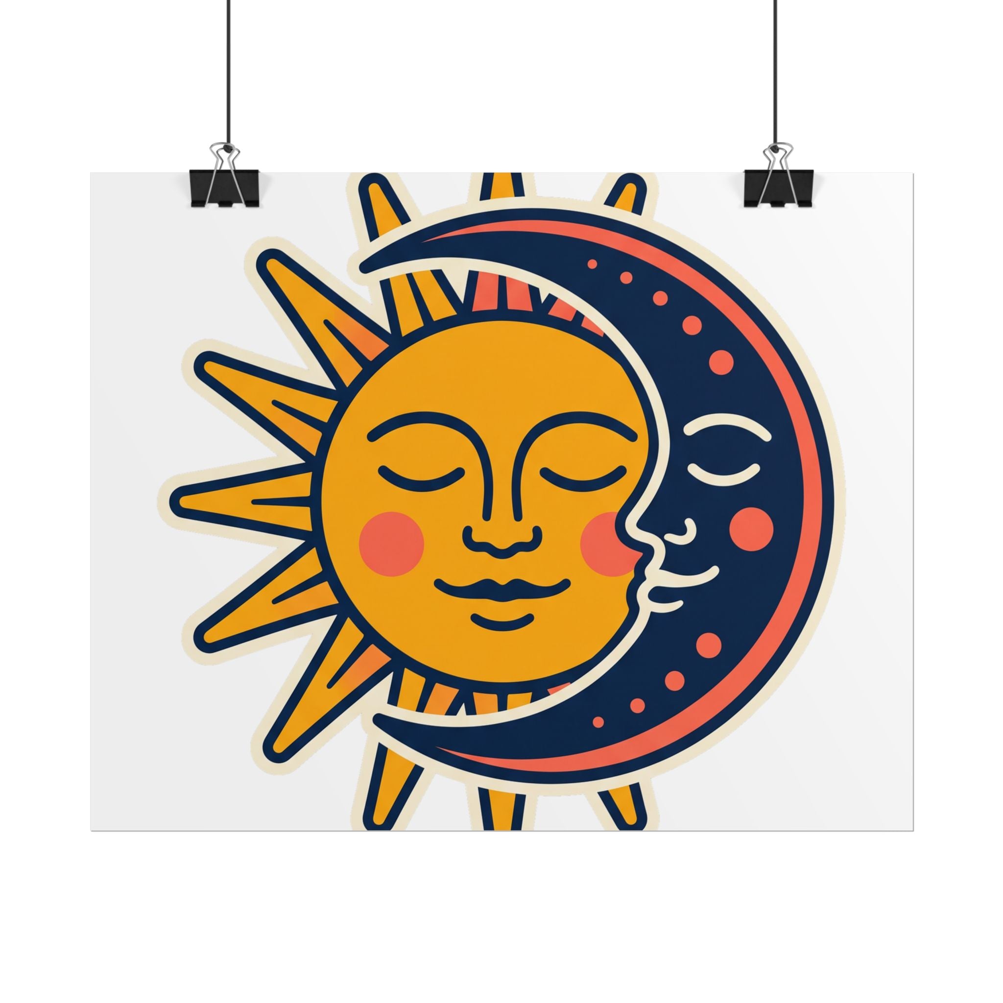 Sun Moon Faces Poster