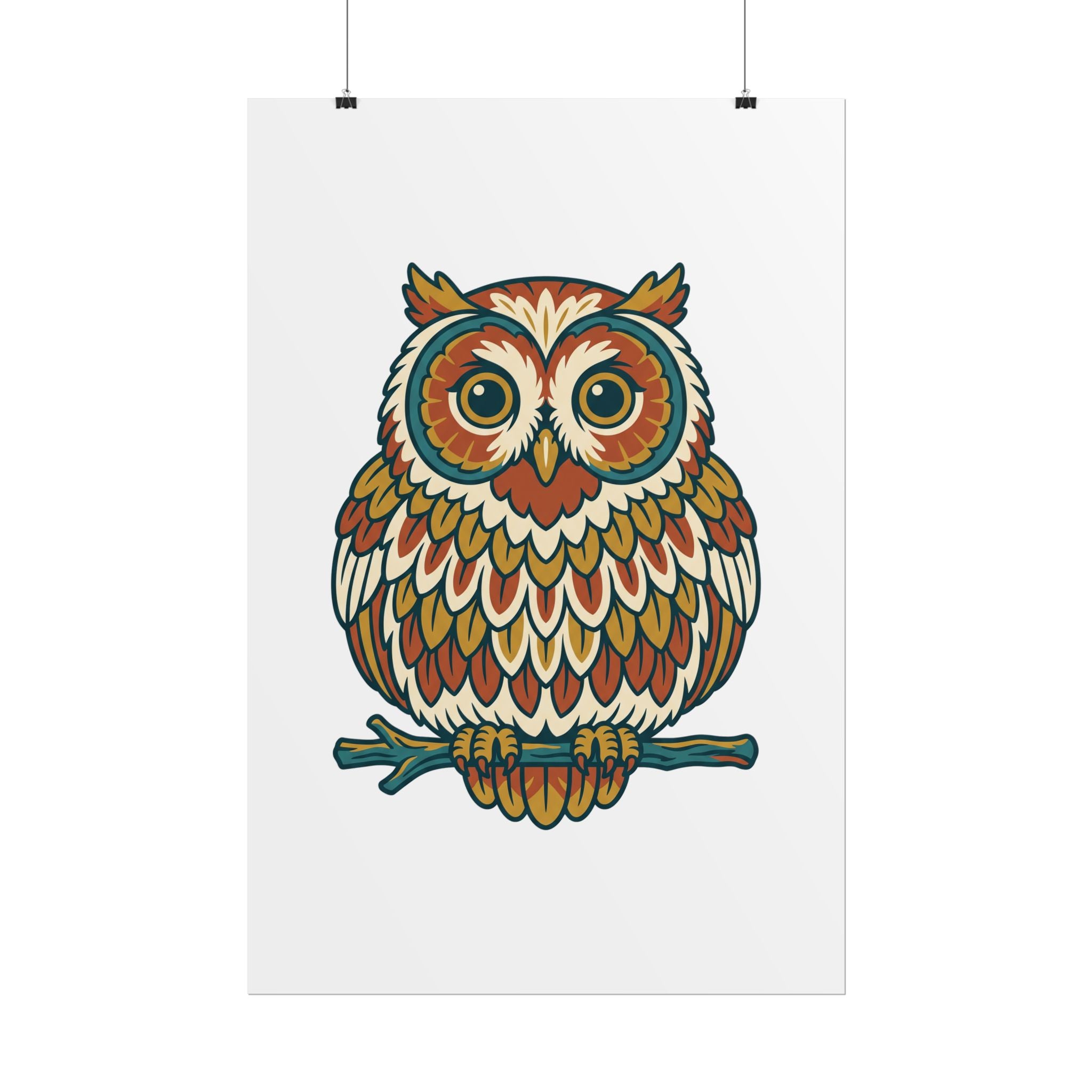 Round Owl Poster