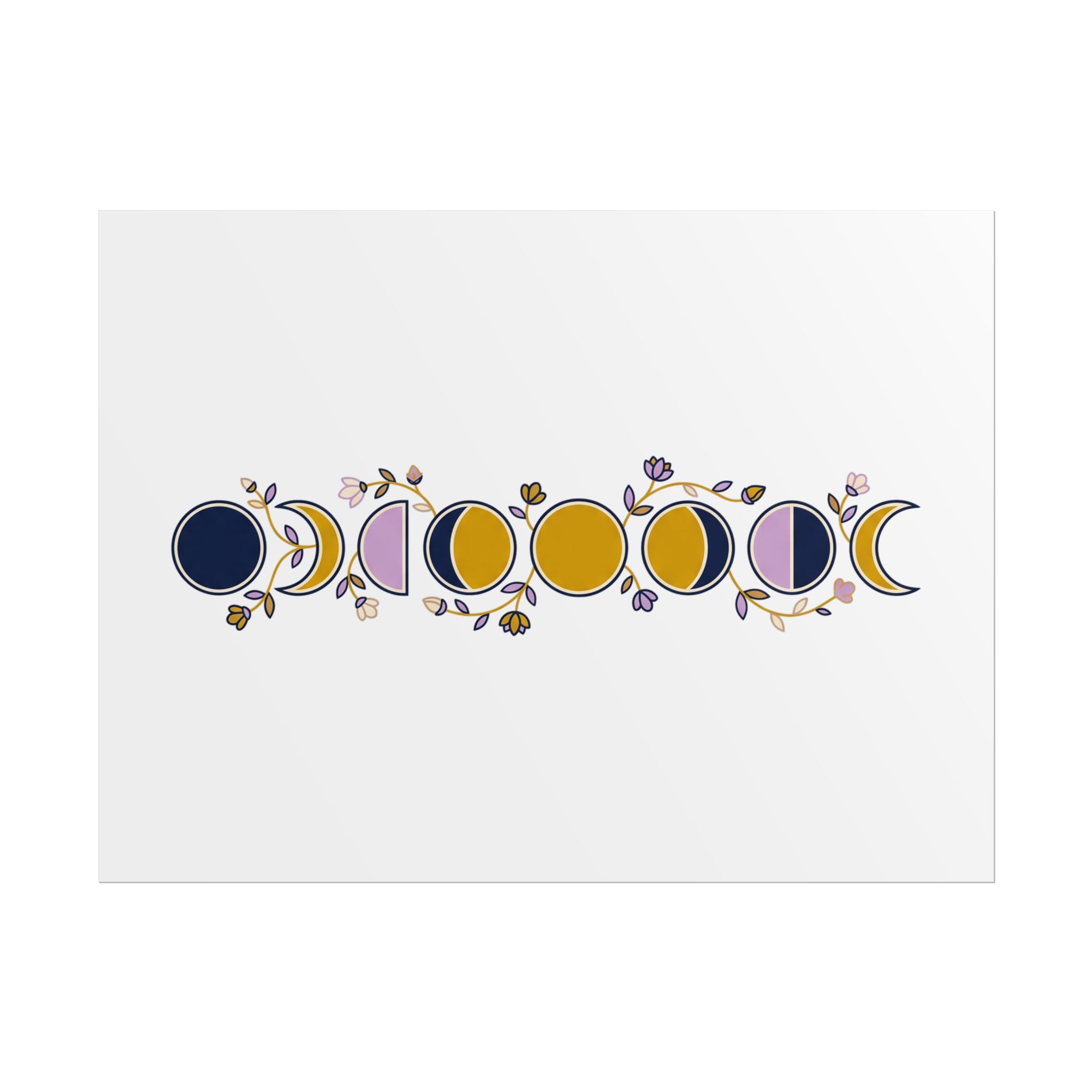 Moon Phases Botanical Poster