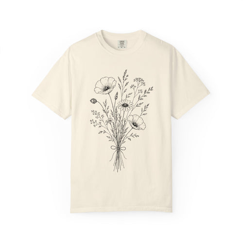 Floral Bouquet Tee Poppy & Wildflower Graphic T-Shirt