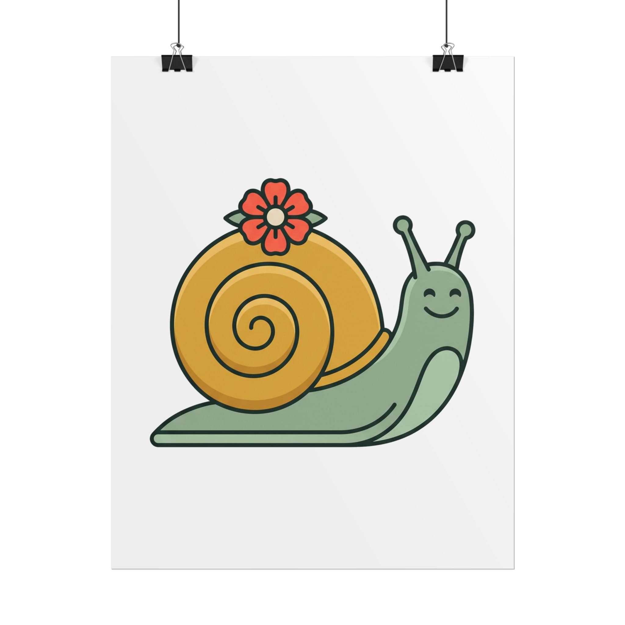 Snail with Flower Shell Poster