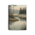 Nature Lakeside Spiral Notebook - Tranquil Forest River Ruled Journal