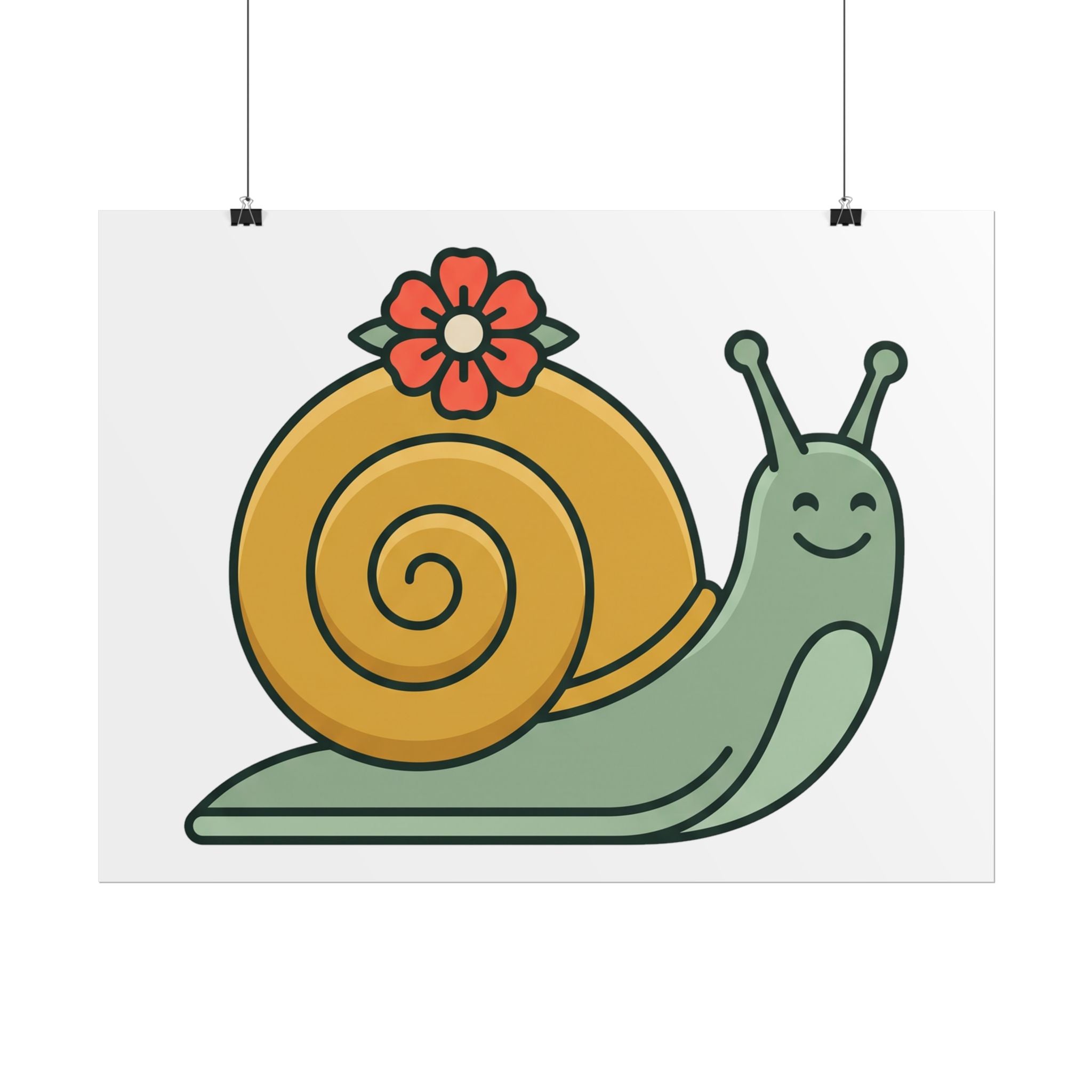 Snail with Flower Shell Poster