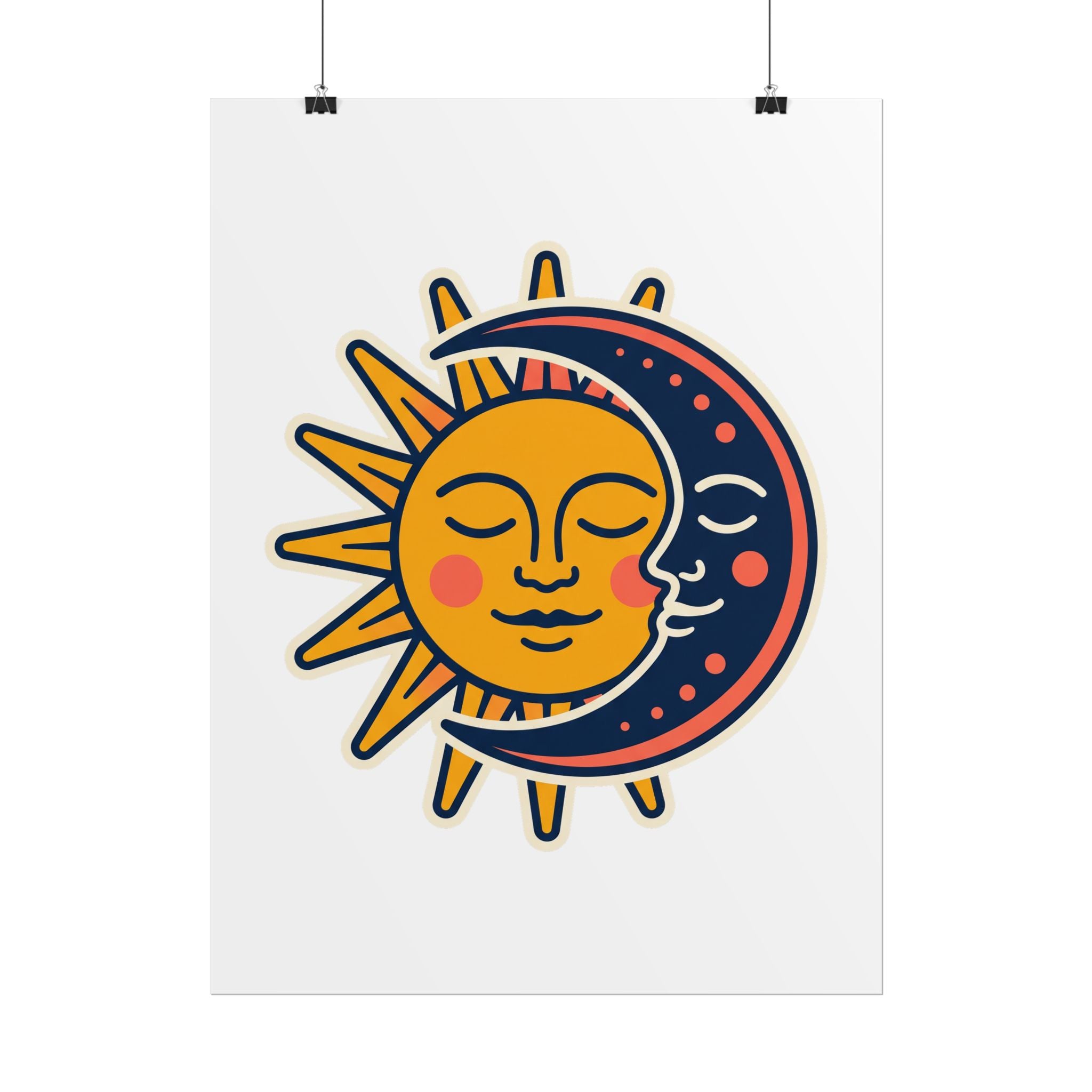 Sun Moon Faces Poster