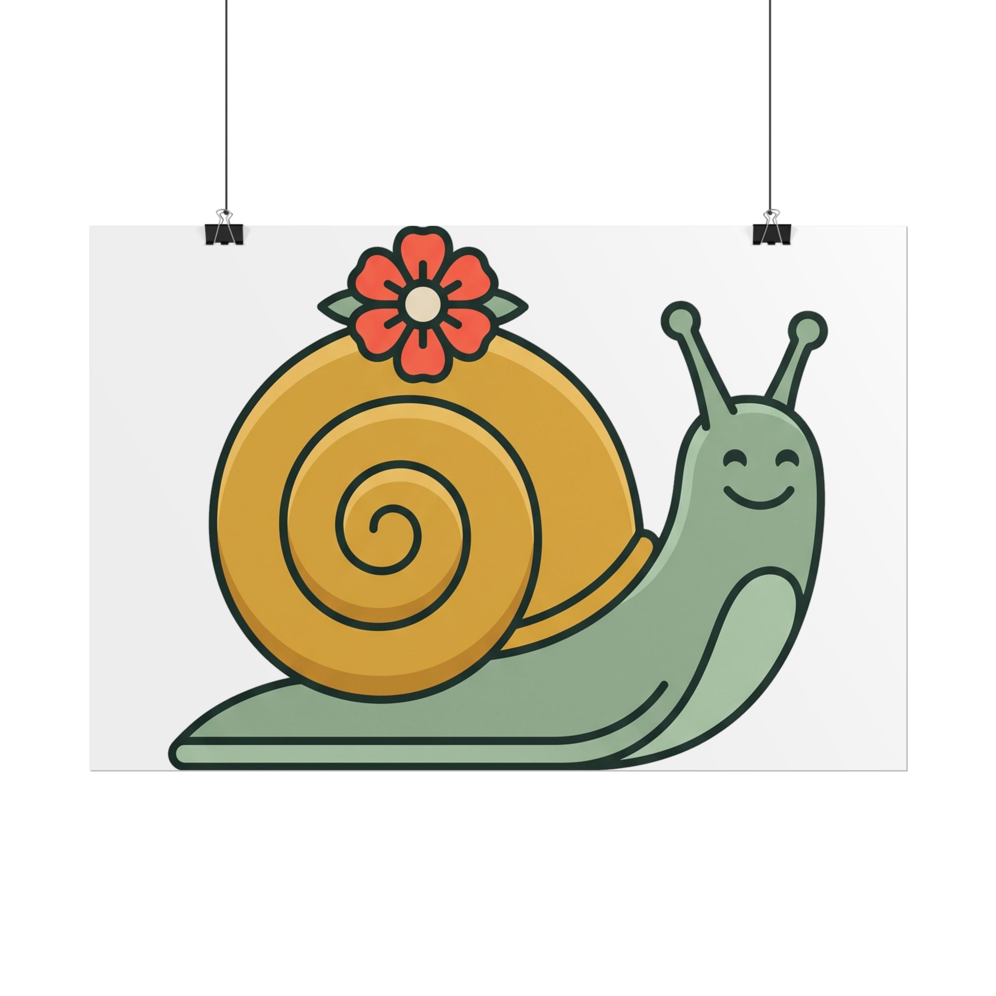 Snail with Flower Shell Poster