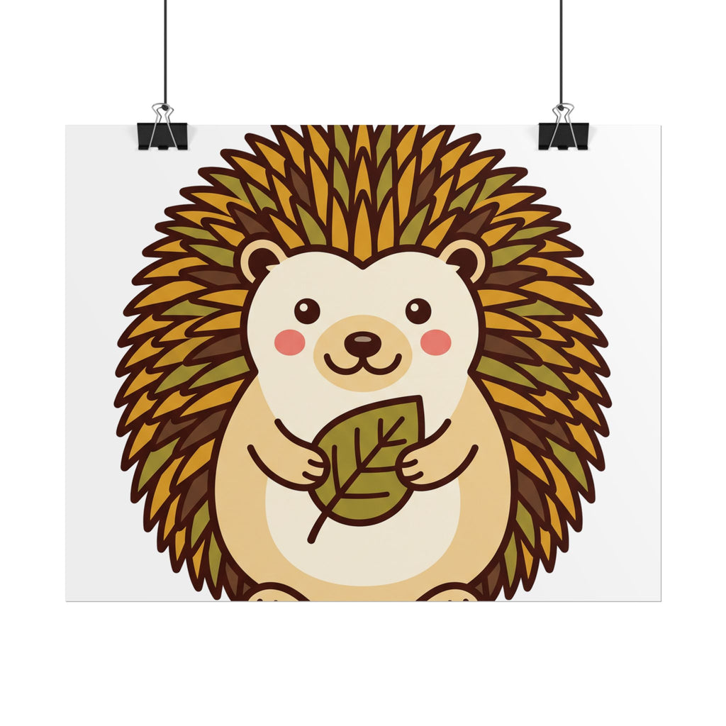 Chubby Hedgehog Poster, original woodland wall art printed to order