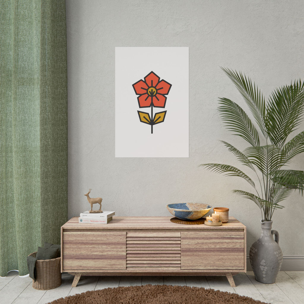 Minimal Wildflower Icon Poster