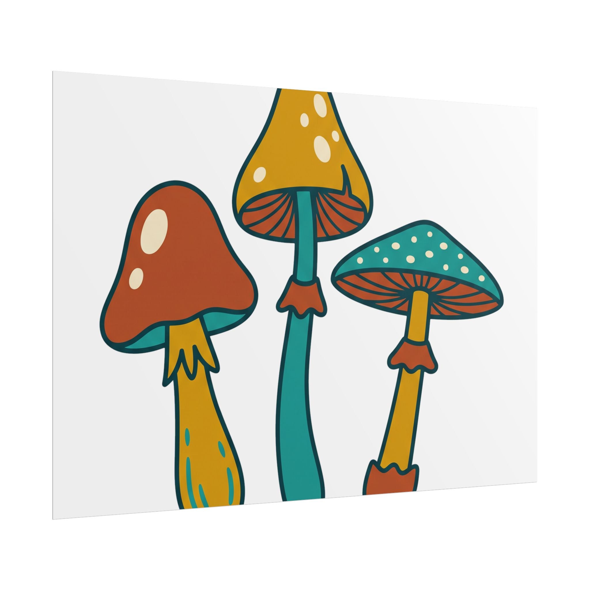 Mushroom Trio Botanical Poster