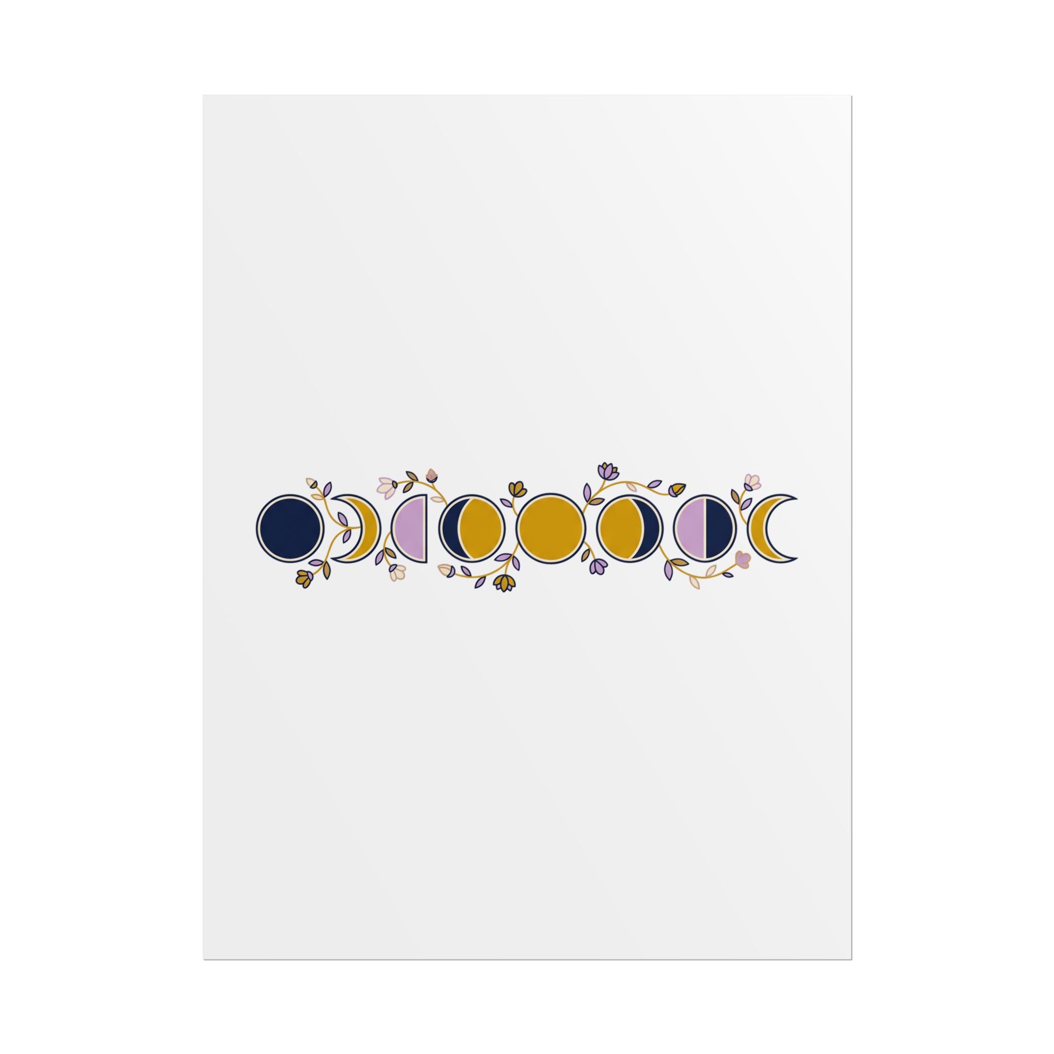 Moon Phases Botanical Poster