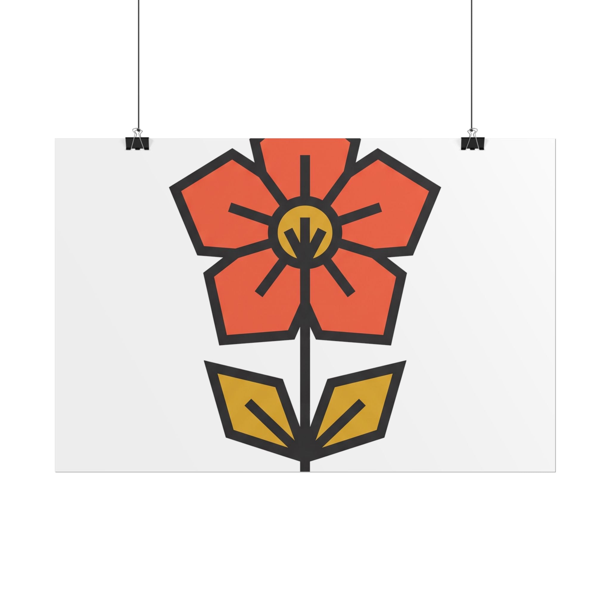 Minimal Wildflower Icon Poster