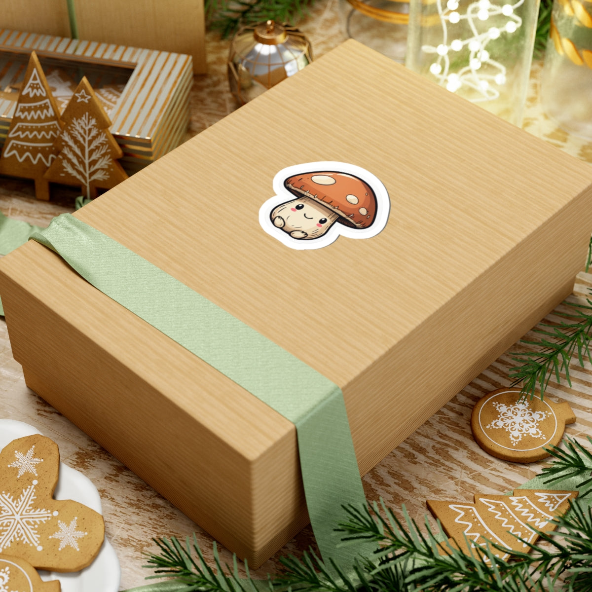Cute Kawaii Mushroom Sticker — Adorable Kiss-Cut Vinyl Decal for Laptops, Water Bottles & Journals
