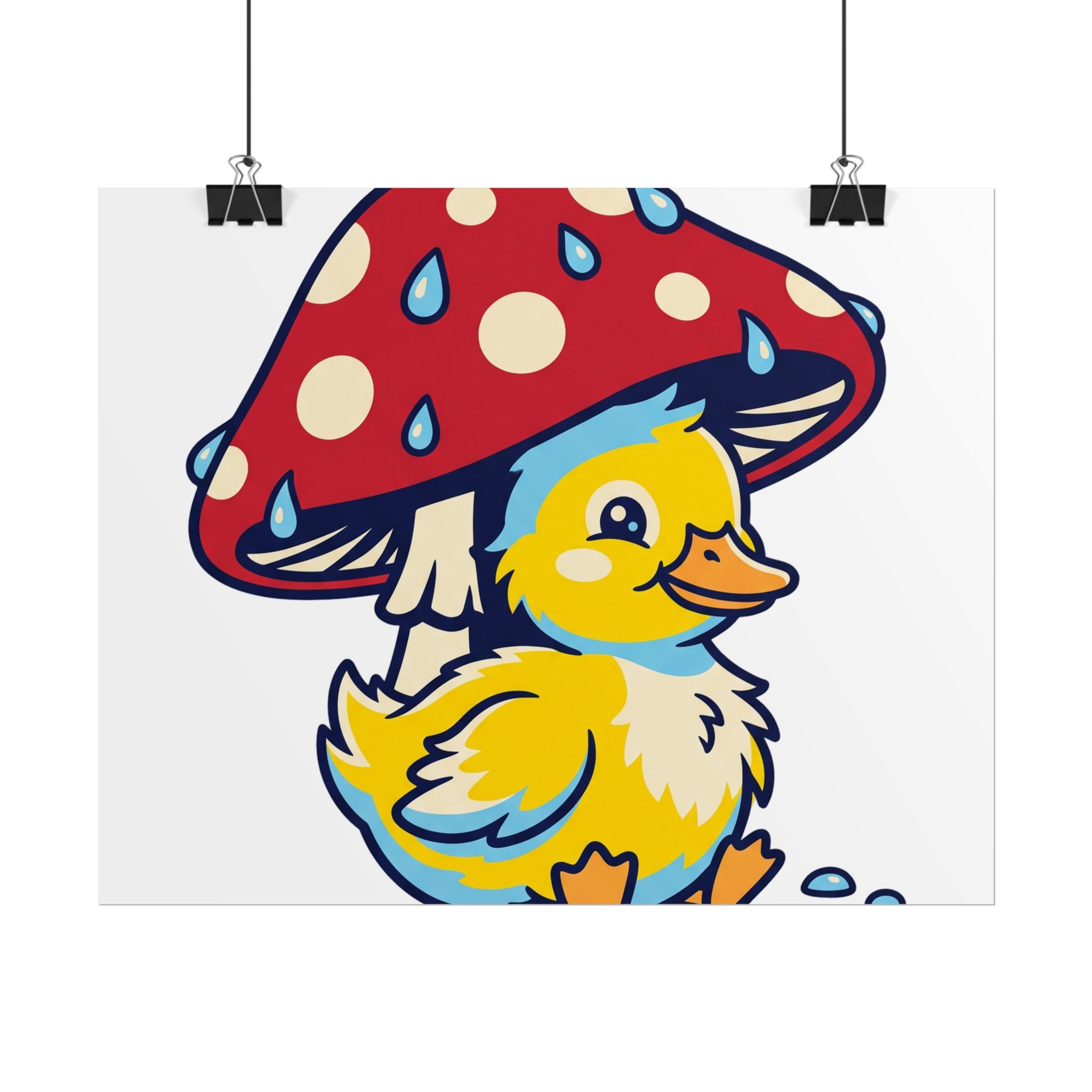 Duckling in Rain Poster