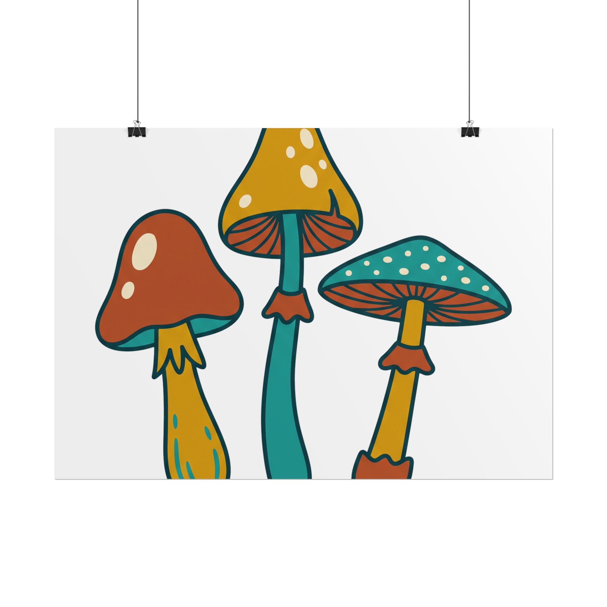Mushroom Trio Botanical Poster