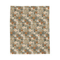 Patchwork Floral Velveteen Plush Blanket – Cozy Boho Throw for Home & Fall Décor