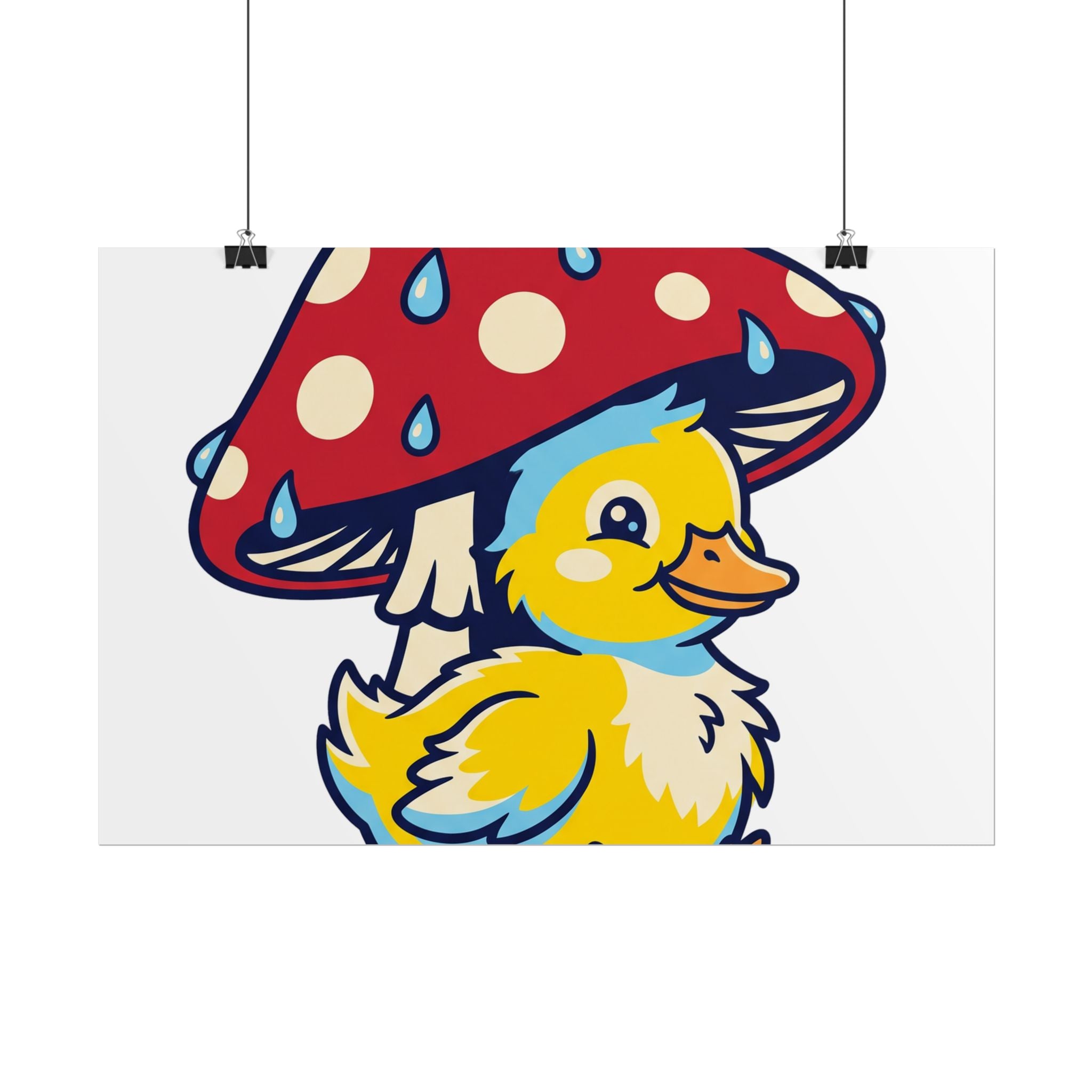 Duckling in Rain Poster