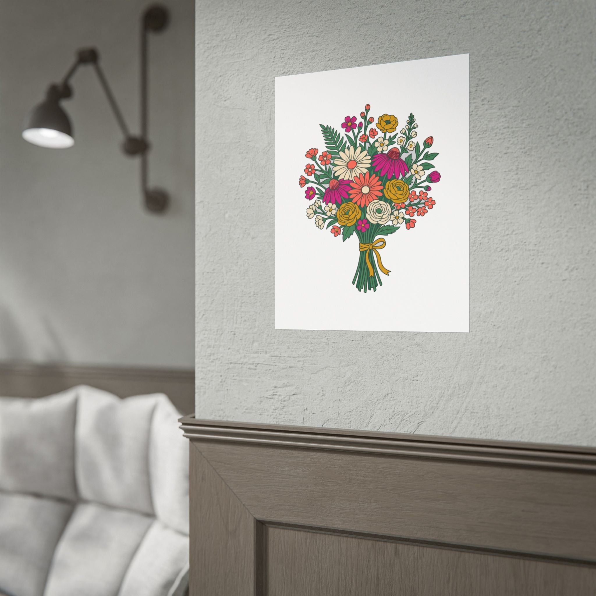 Wildflower Bouquet Line Poster