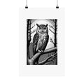 Owl Moon Matte Poster — Black & White Wildlife Wall Art