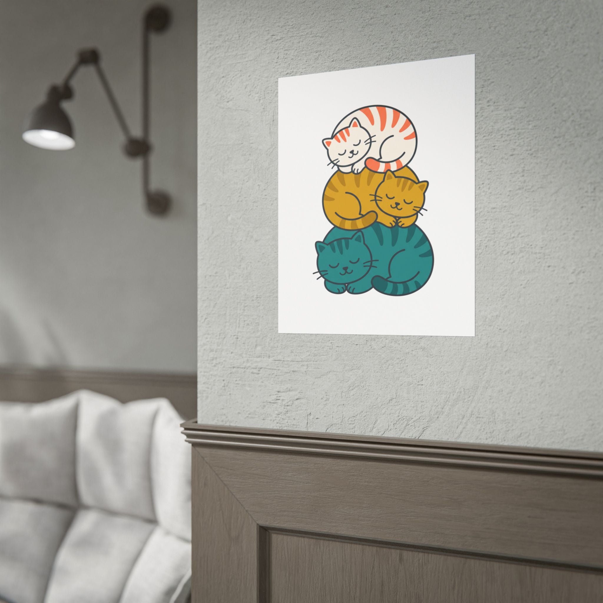 Sleepy Cat Stack Poster