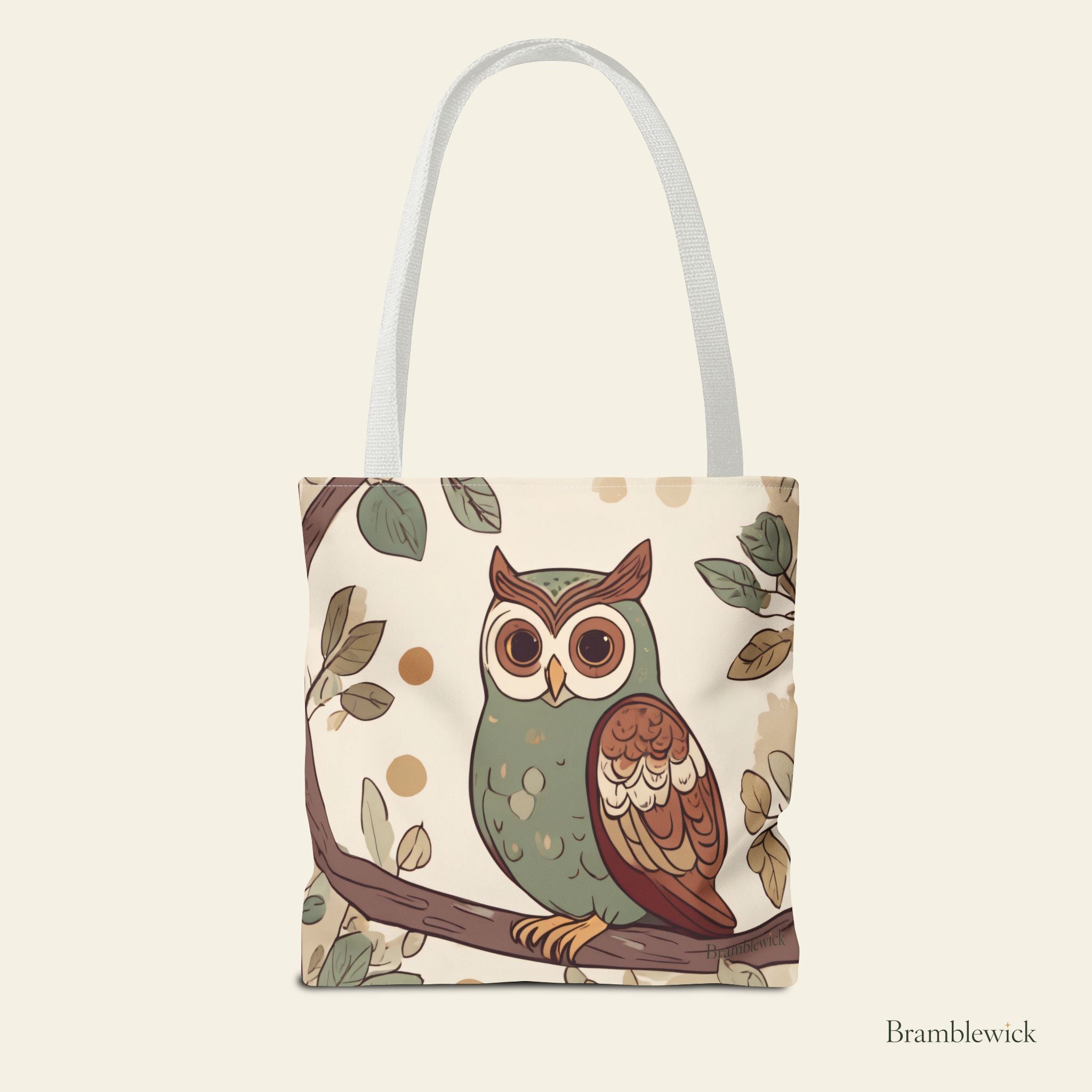 Owl Branch Tote Bag – Whimsical Woodland Canvas Tote