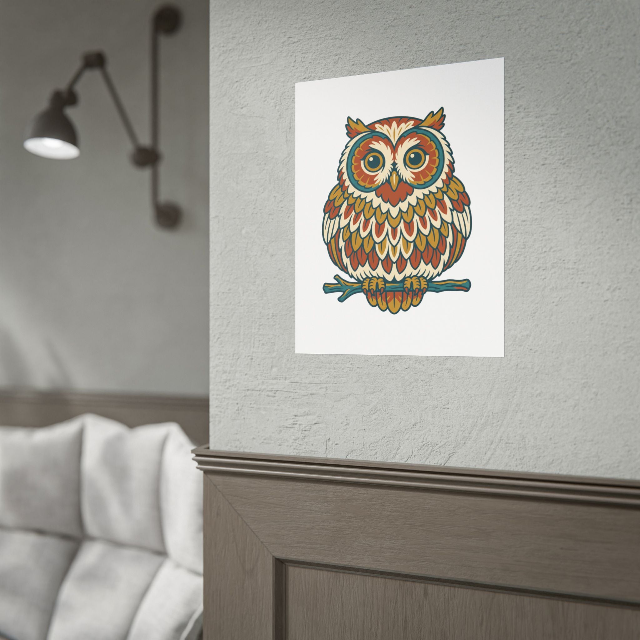 Round Owl Poster