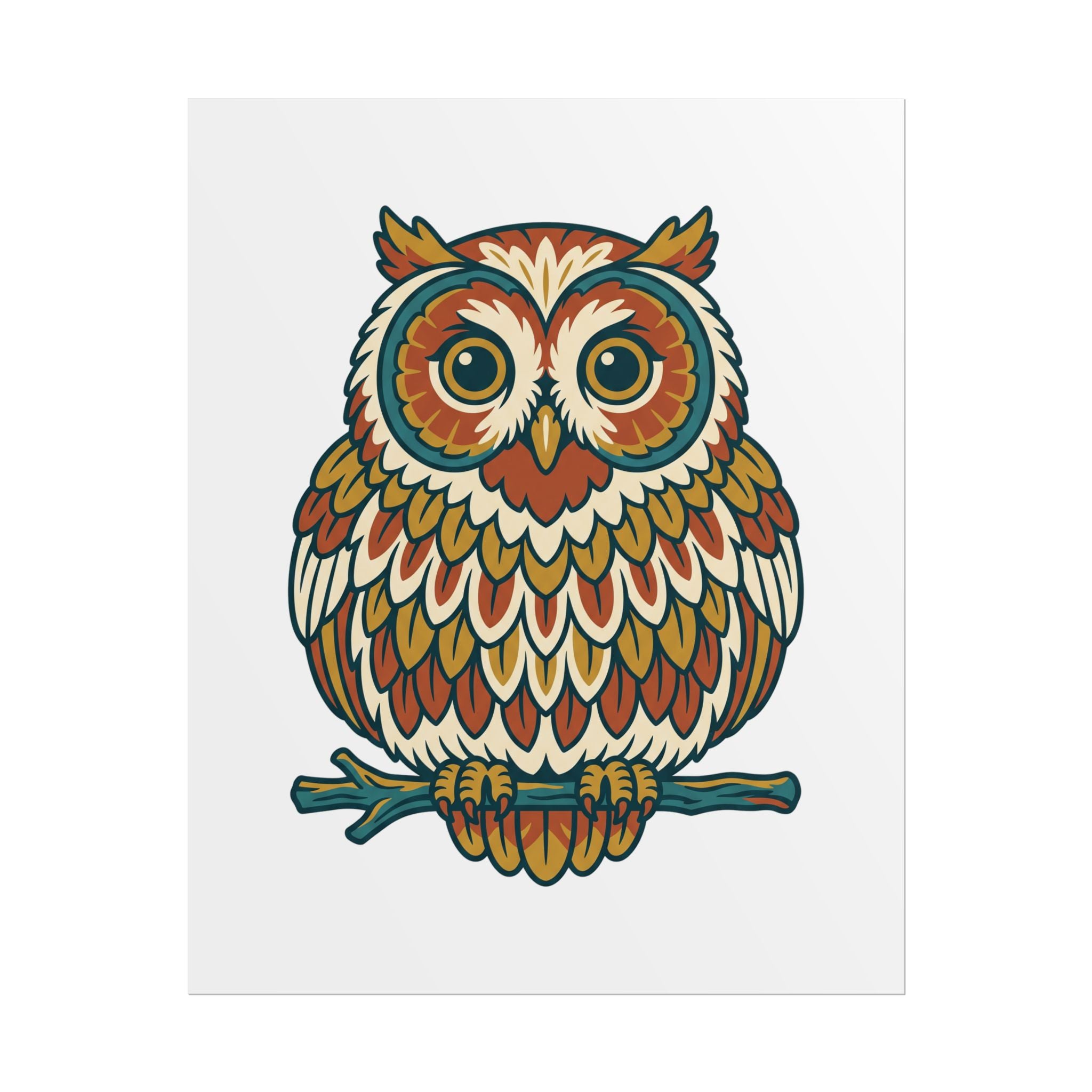 Round Owl Poster