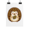 Chubby Hedgehog Poster, Cute Woodland Nursery Art Print