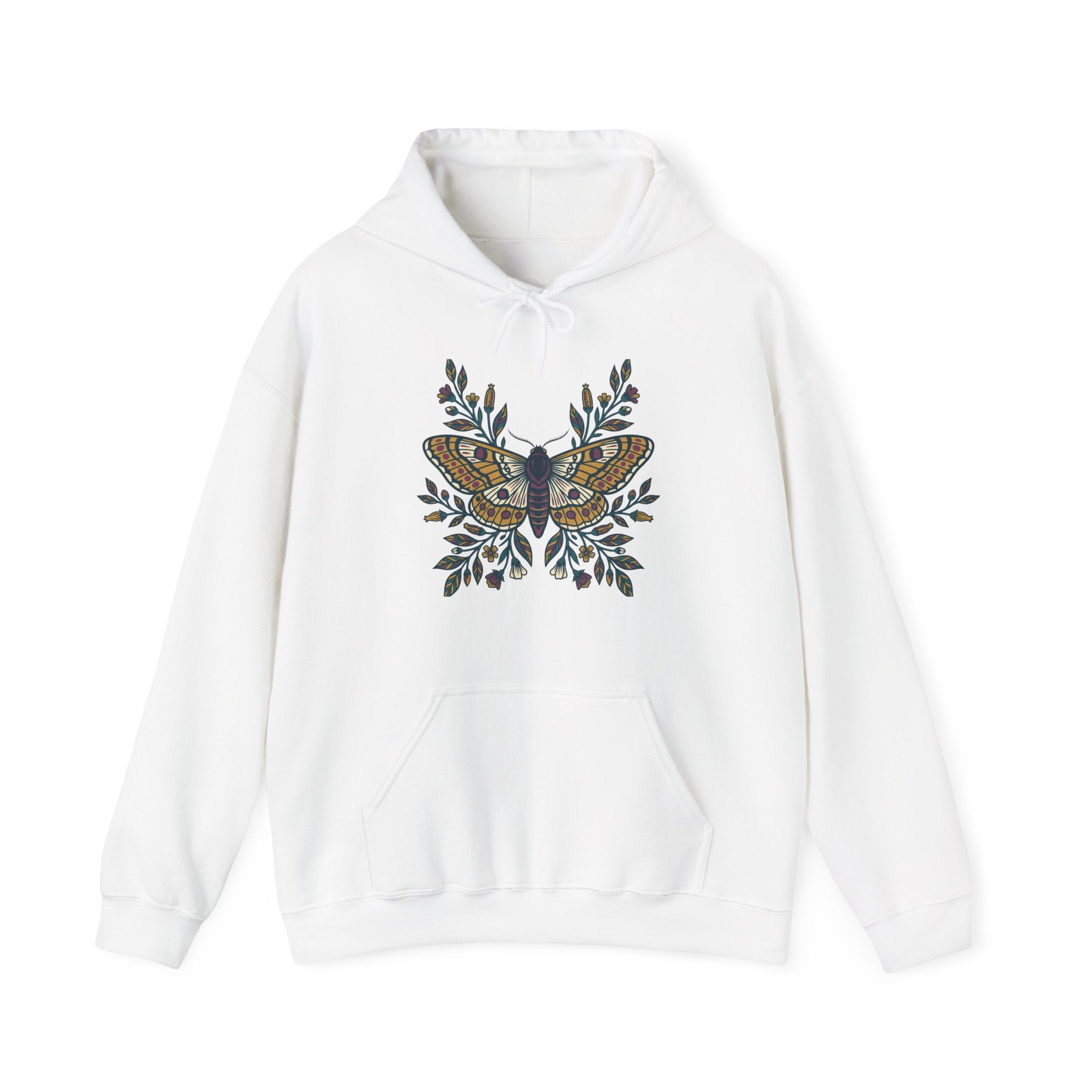 Botanical Moth and Flora Hoodie