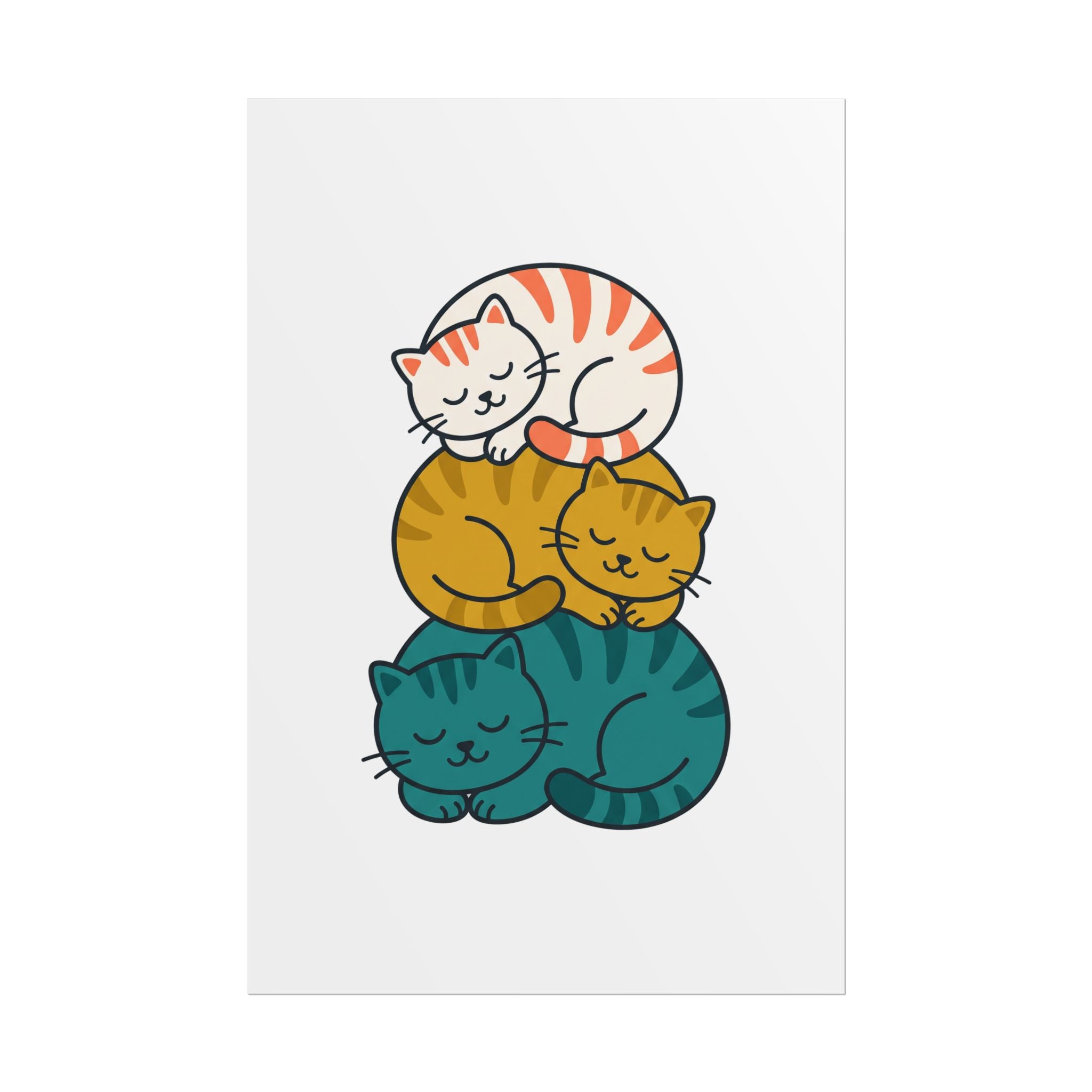 Sleepy Cat Stack Poster