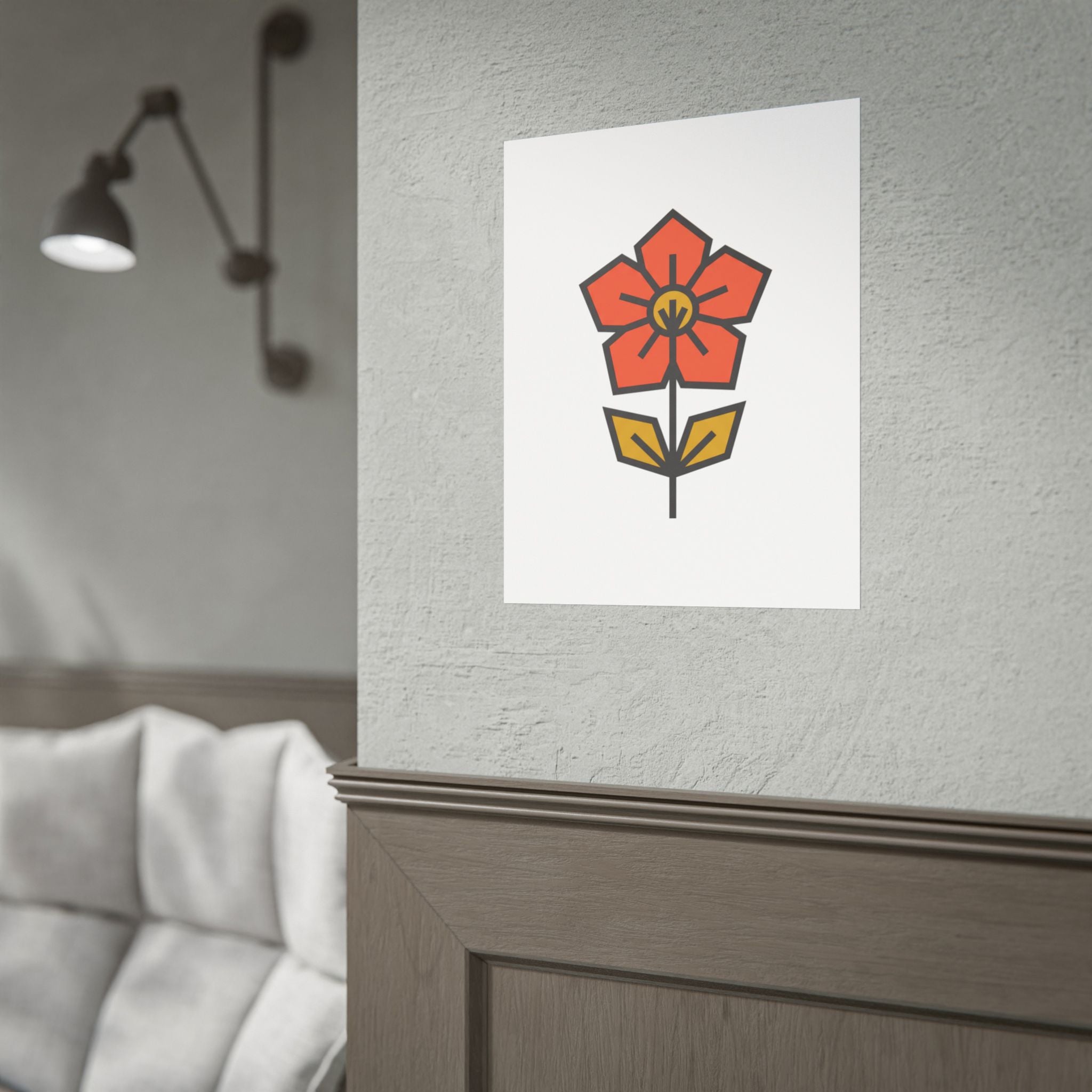 Minimal Wildflower Icon Poster