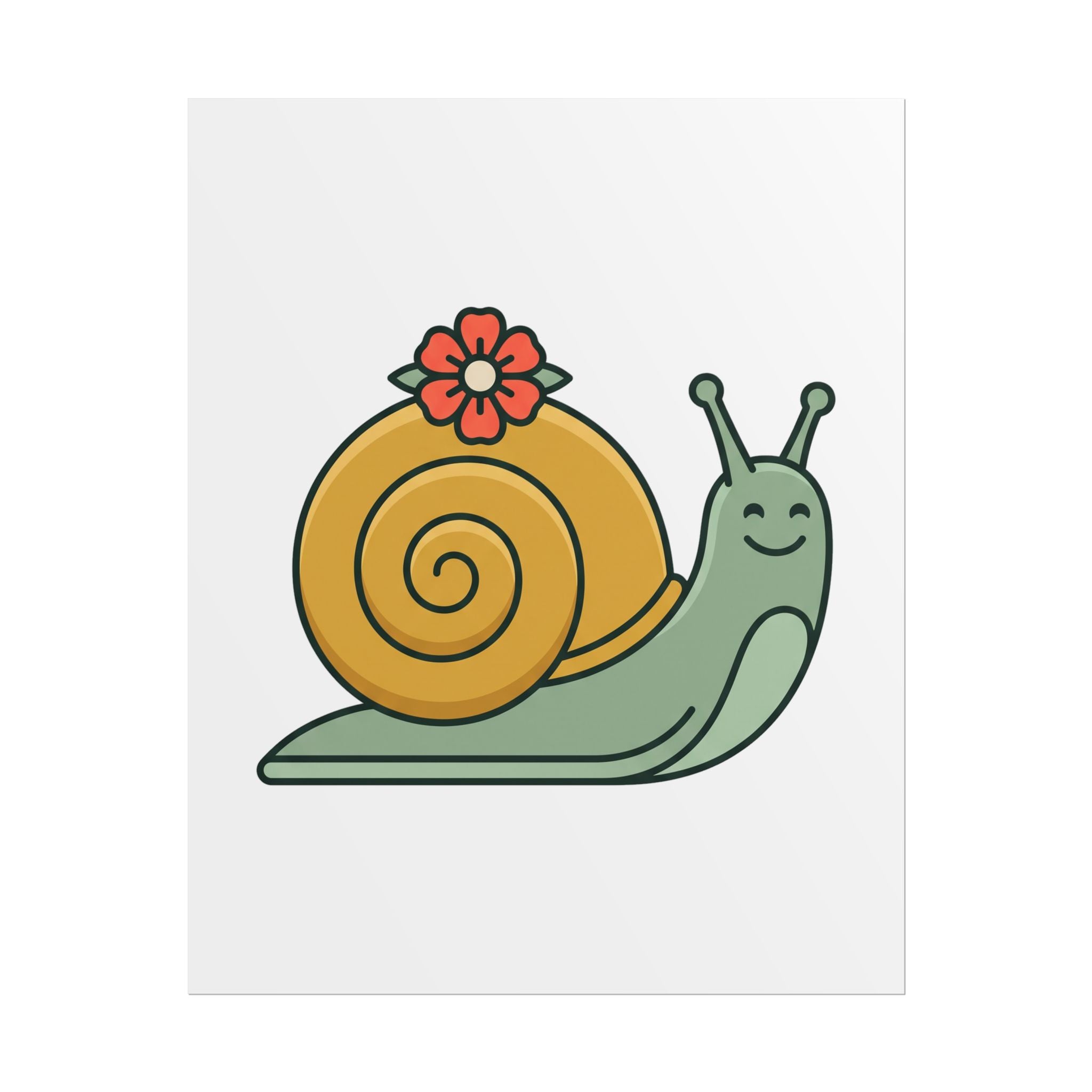 Snail with Flower Shell Poster