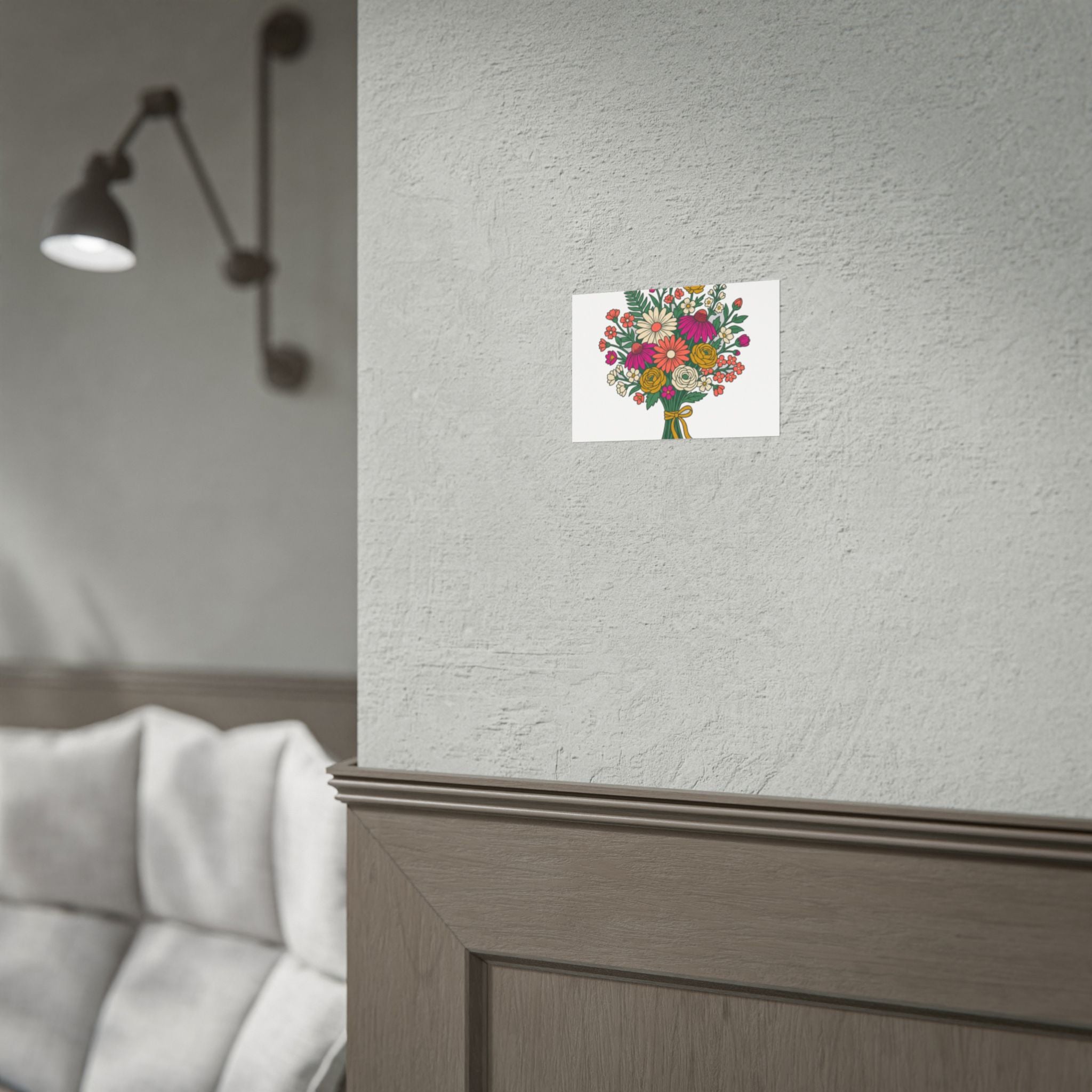 Wildflower Bouquet Line Poster