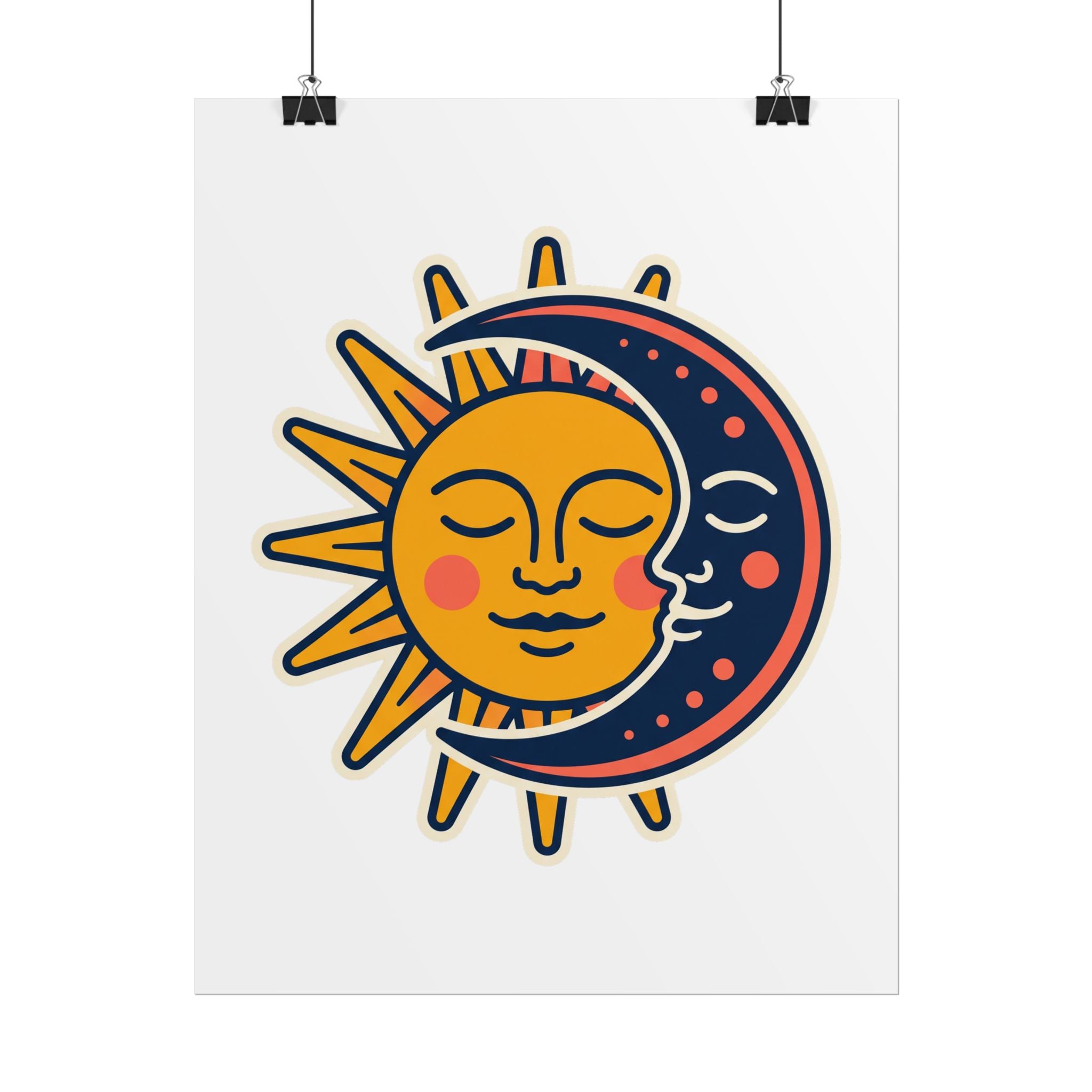 Sun Moon Faces Poster