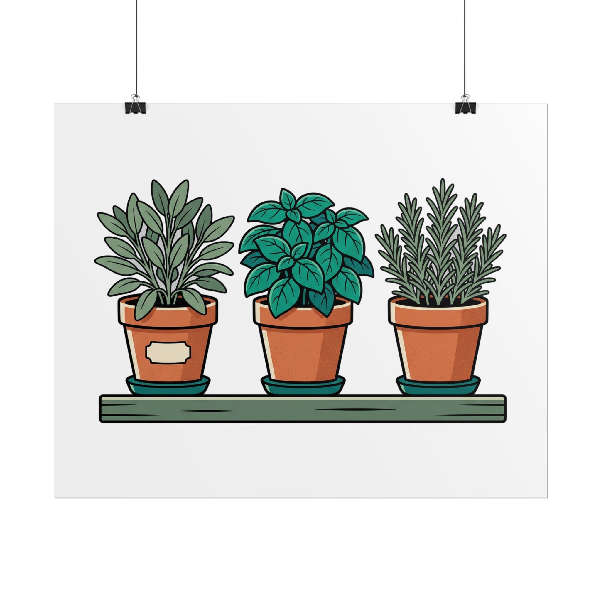 Cottage Window Herbs Poster