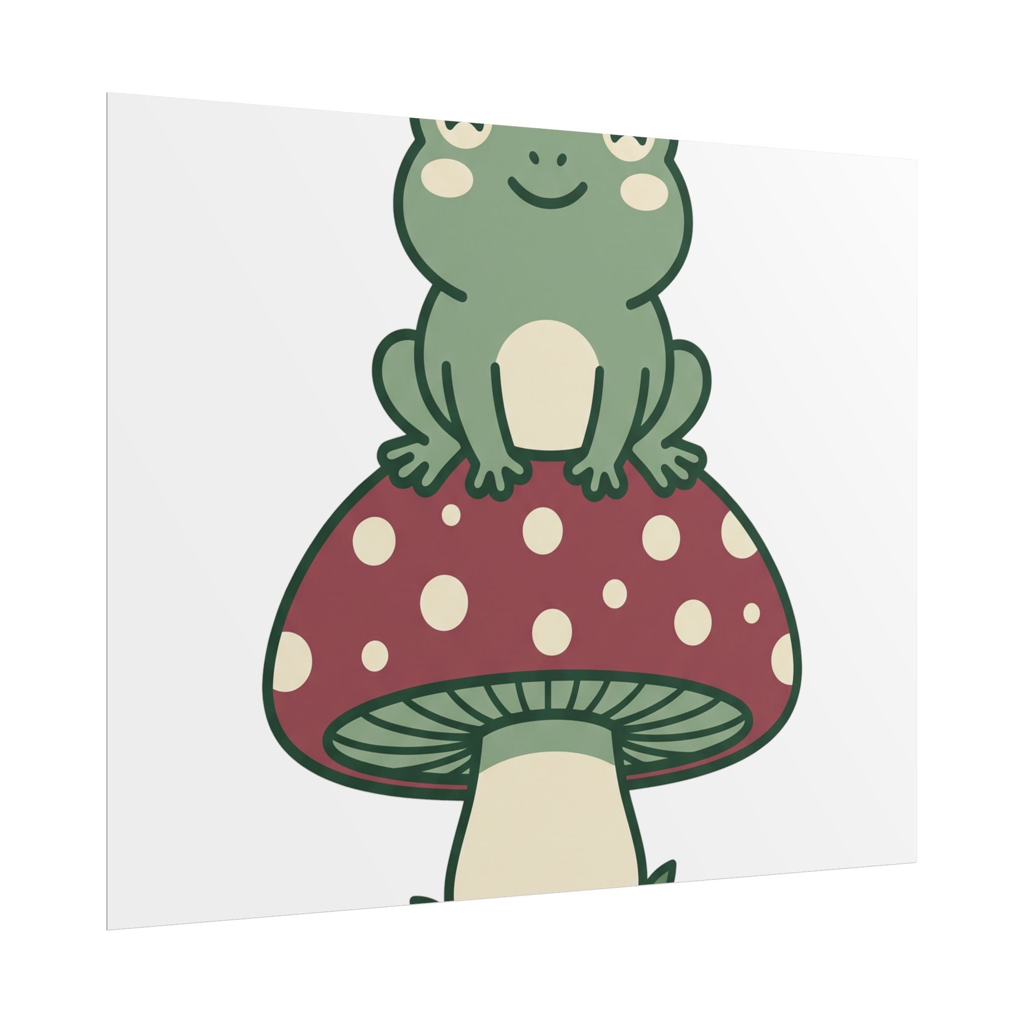 Frog on a Mushroom Poster