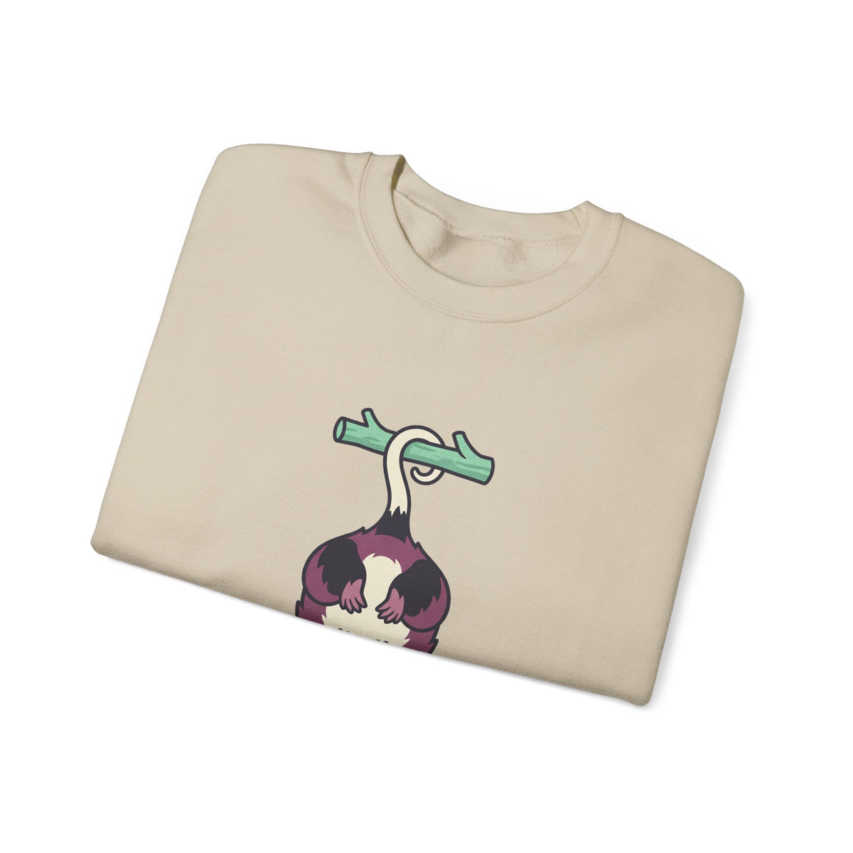 Opossum Hanging Crewneck, Funny Woodland Animal Sweatshirt