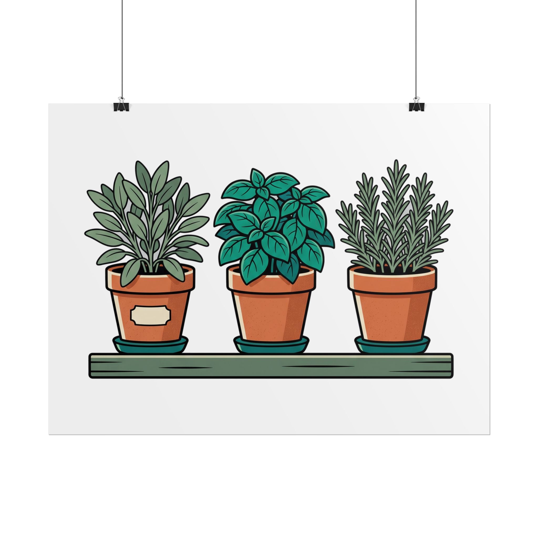 Cottage Window Herbs Poster