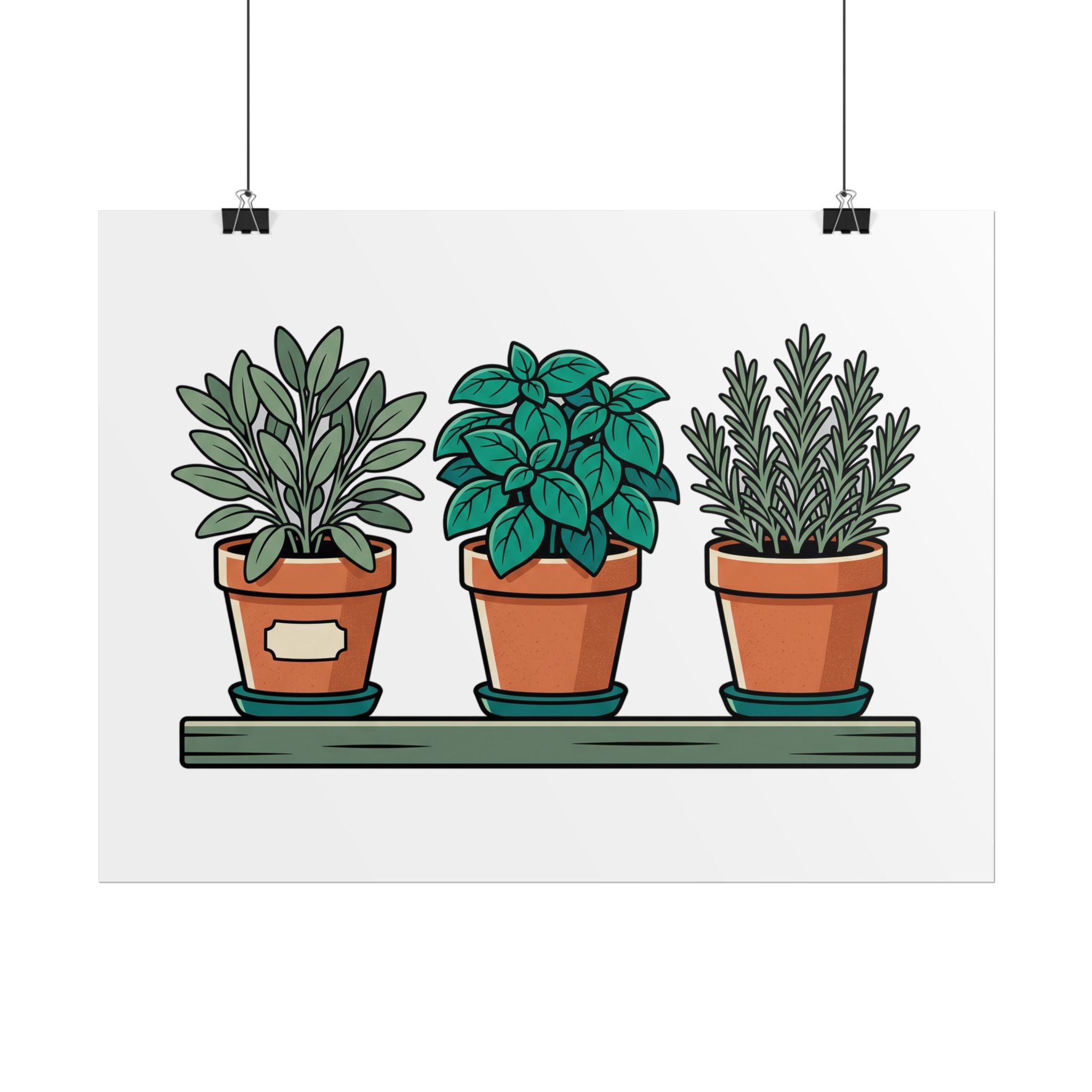 Cottage Window Herbs Poster