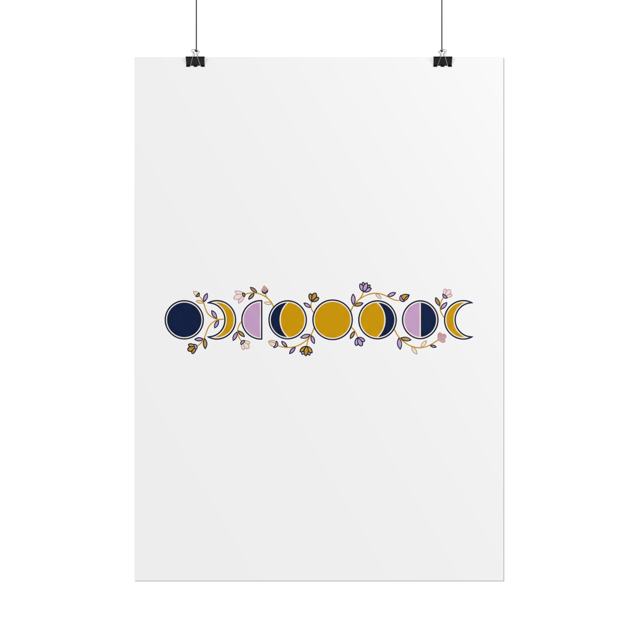 Moon Phases Botanical Poster