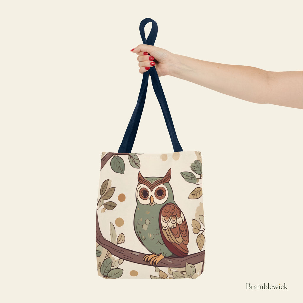 Owl Branch Tote Bag – Whimsical Woodland Canvas Tote