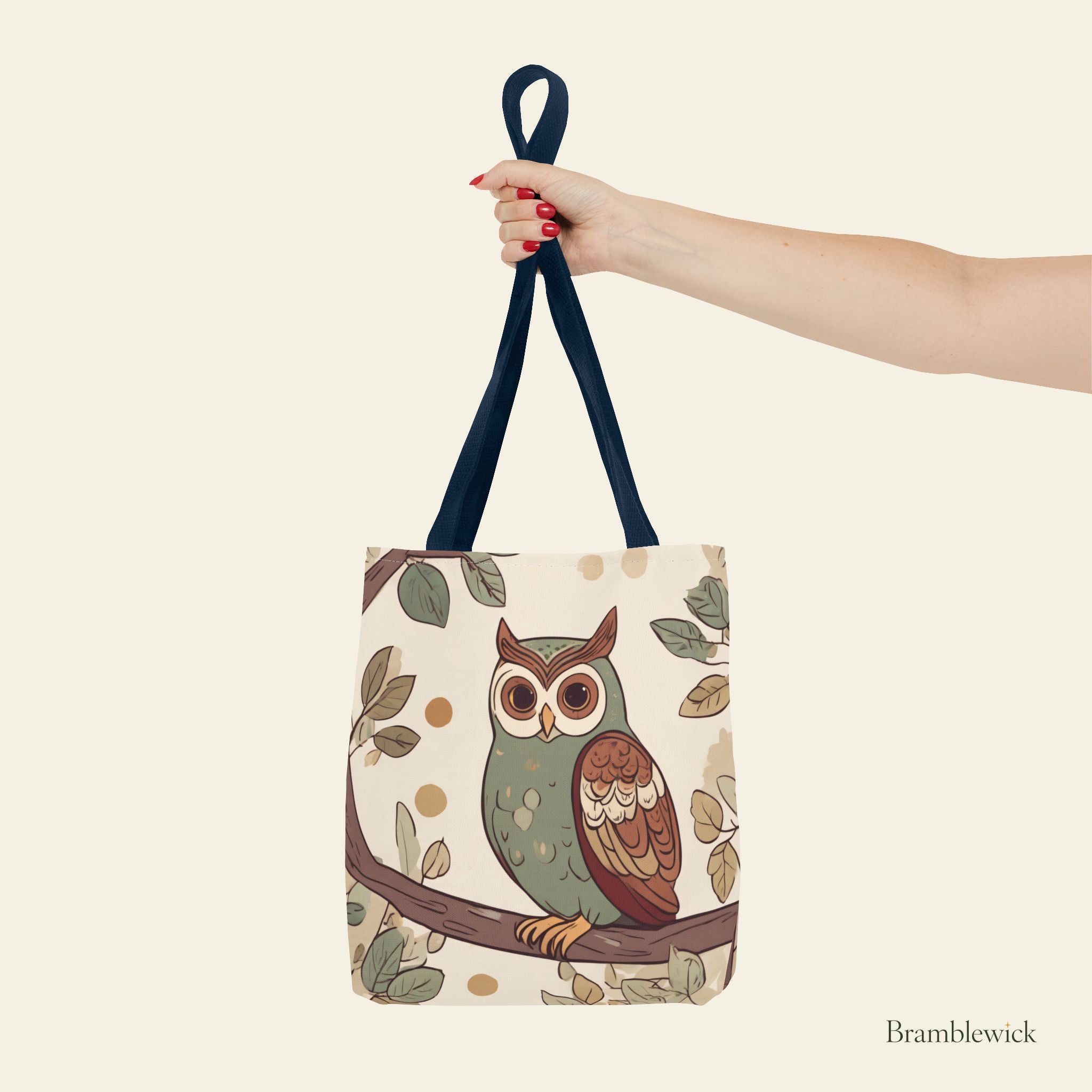 Owl Branch Tote Bag – Whimsical Woodland Canvas Tote