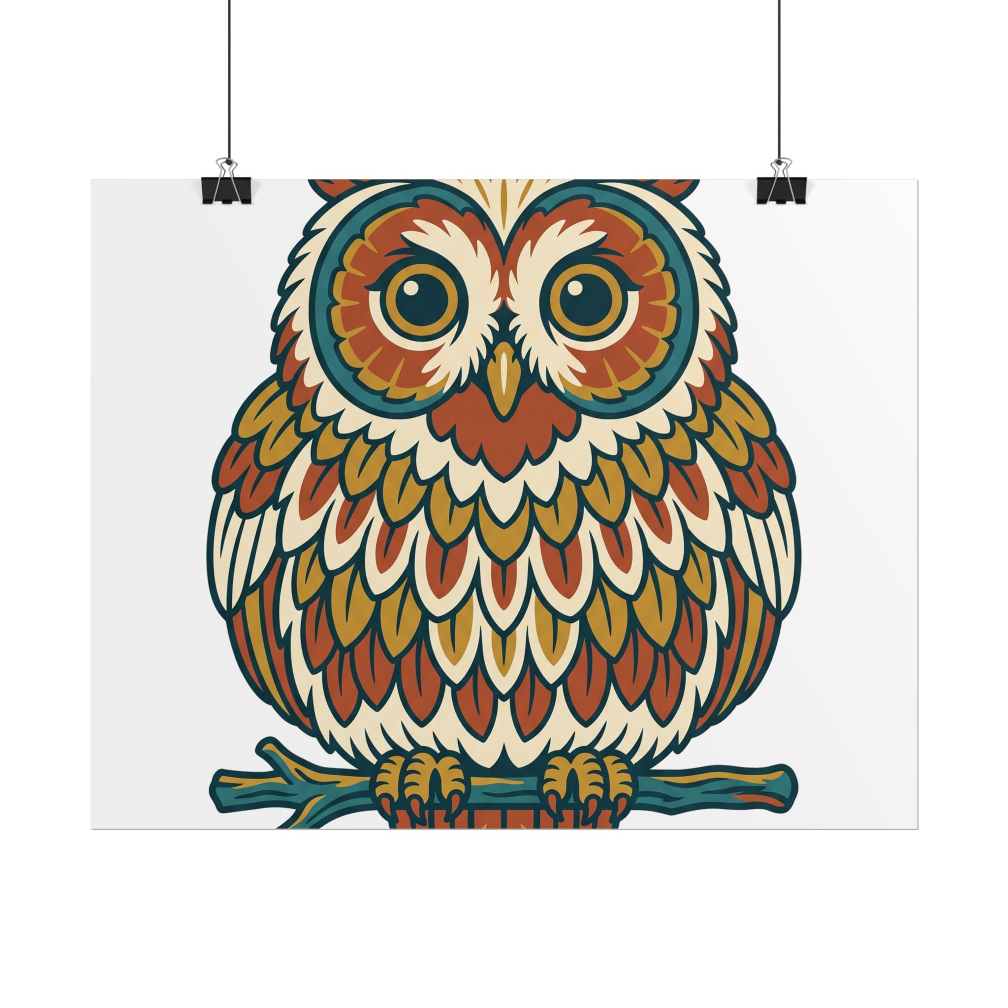 Round Owl Poster