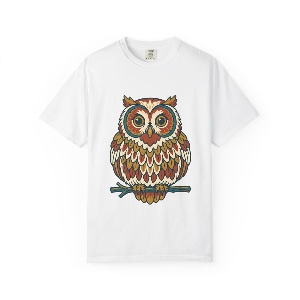 Round Owl Tee, Cute Whimsical Woodland Bird Forest Shirt