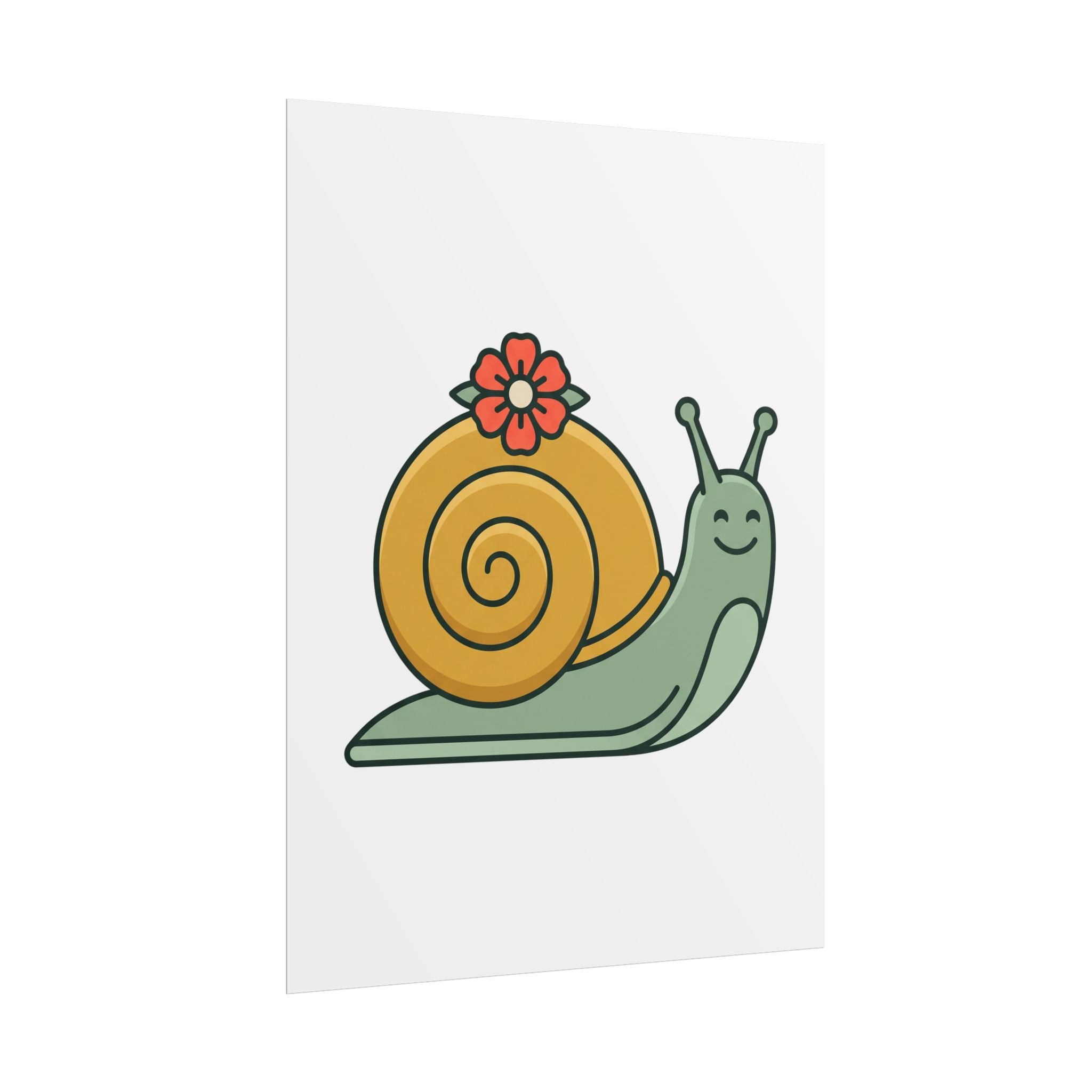 Snail with Flower Shell Poster