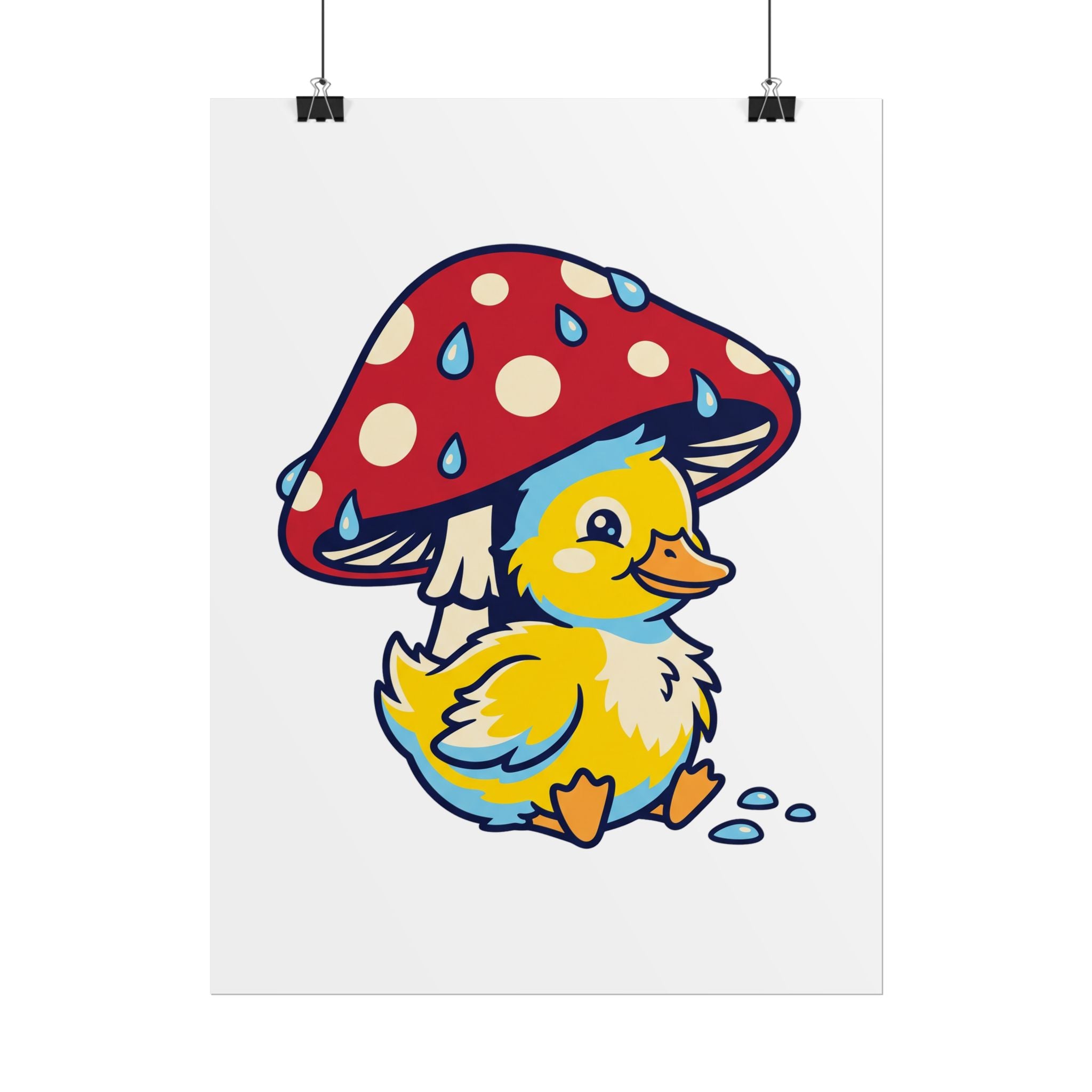 Duckling in Rain Poster