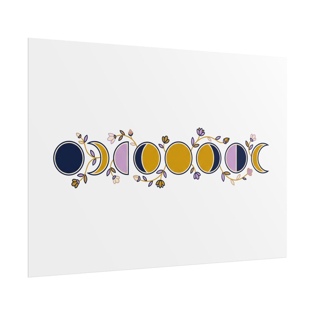Moon Phases Botanical Poster