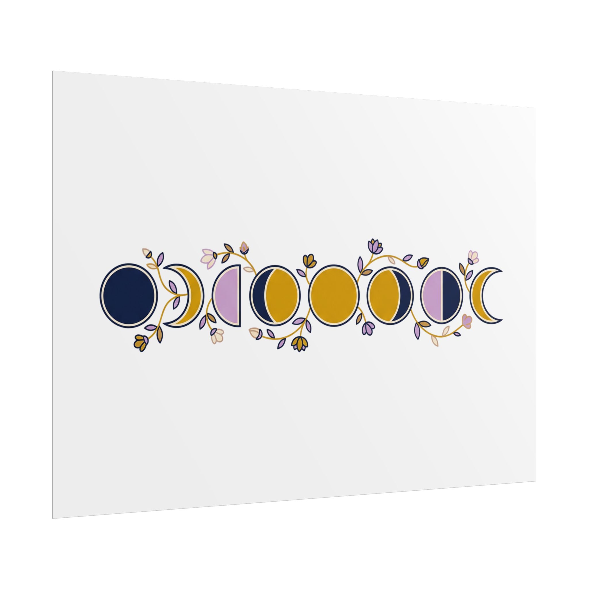 Moon Phases Botanical Poster