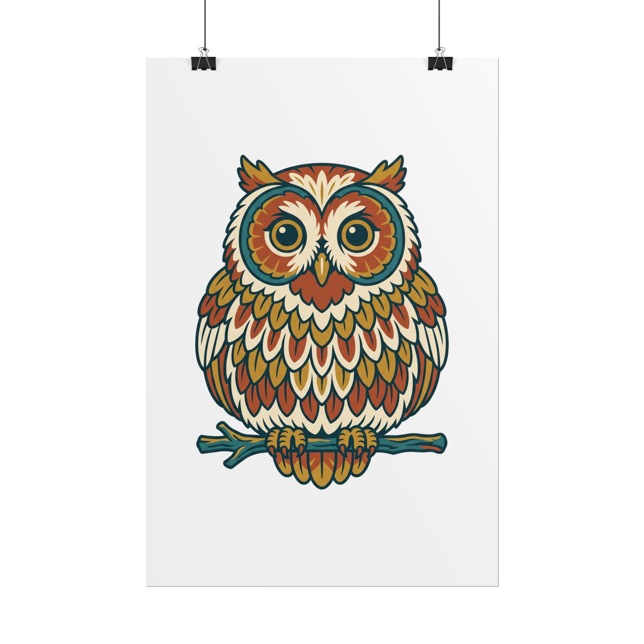 Round Owl Poster