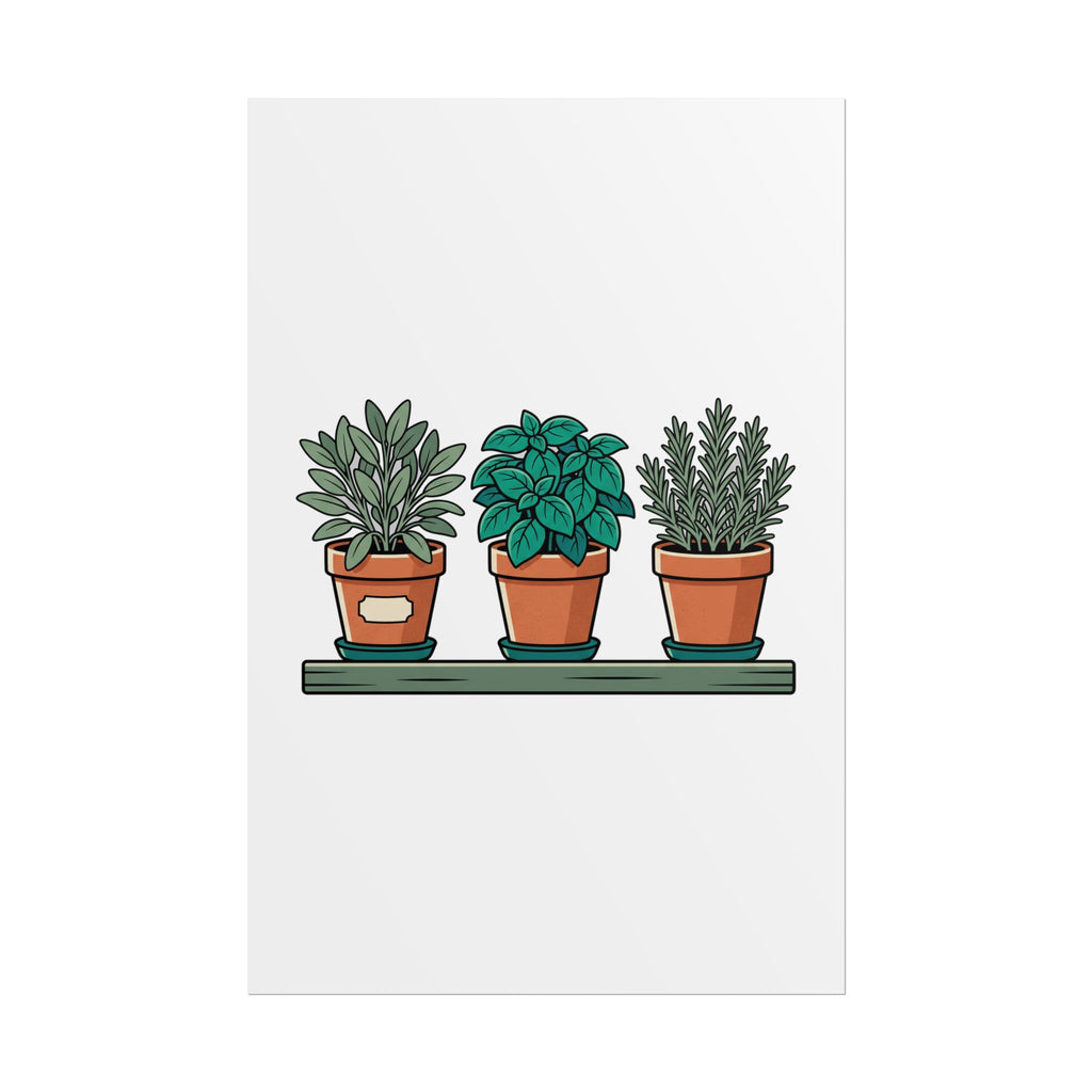 Cottage Window Herbs Poster